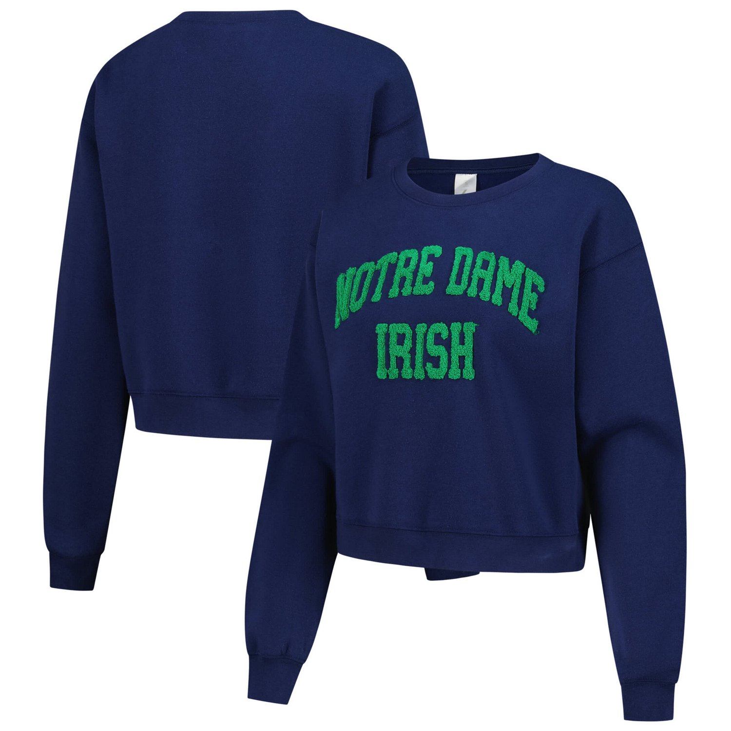 ZooZatz Notre Dame Fighting Irish Chenille Cropped Sweatshirt