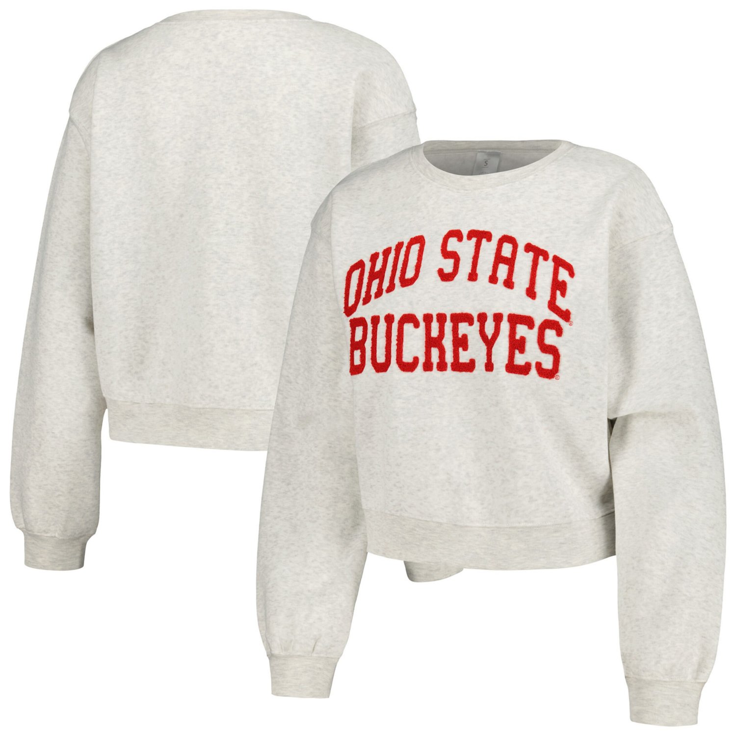 ZooZatz Ohio State Buckeyes Core Chenille Cropped Pullover Sweatshirt