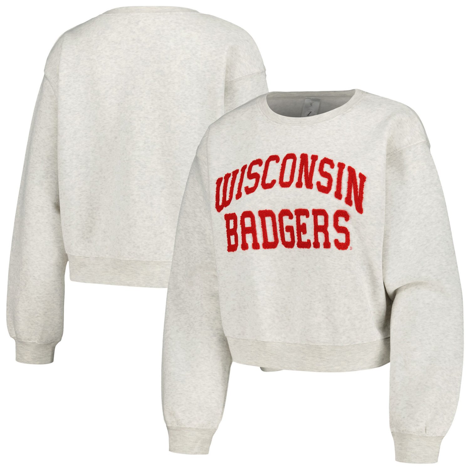 ZooZatz Wisconsin Badgers Core Chenille Cropped Pullover Sweatshirt