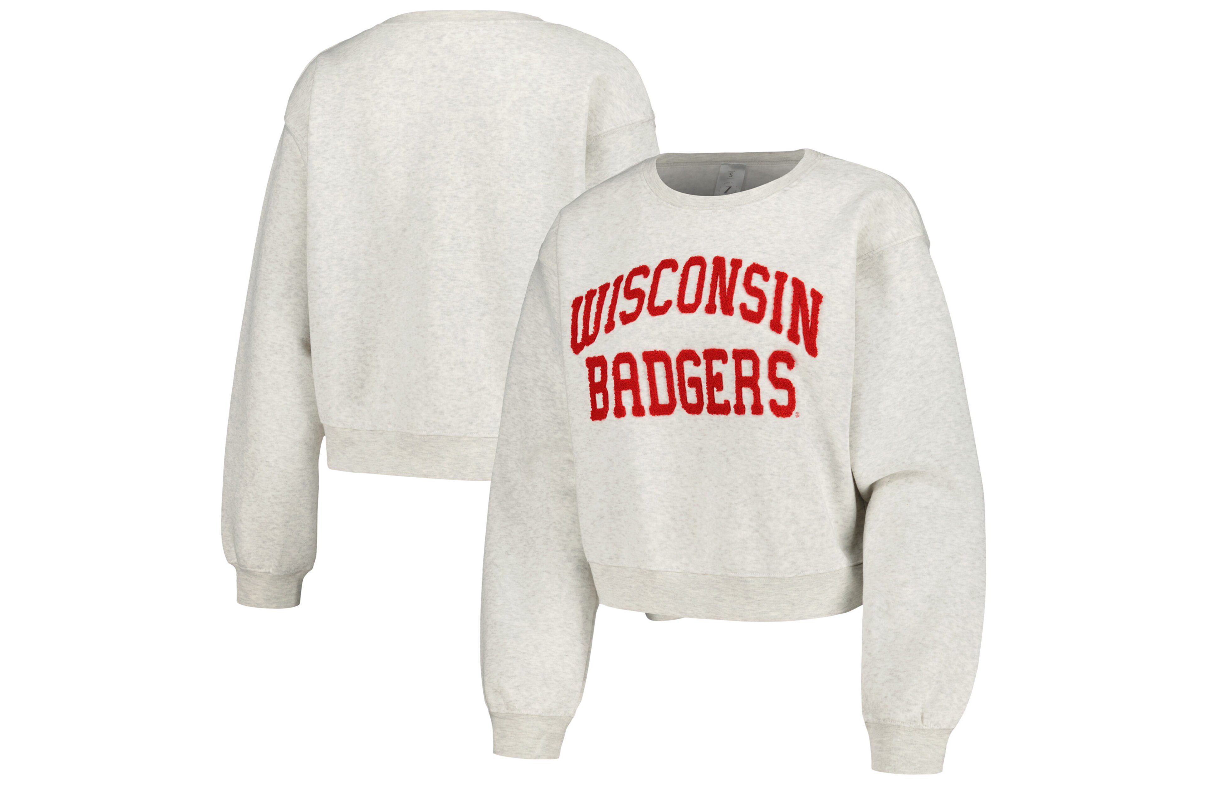 ZooZatz Wisconsin Badgers Core Chenille Cropped Pullover Sweatshirt