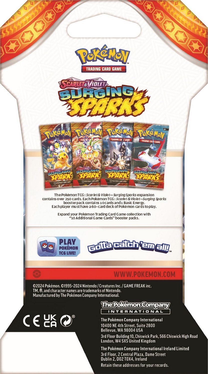 Pokémon TCG SV8 Surging Sparks Expansion Sleeved Booster                                                                        - view number 2