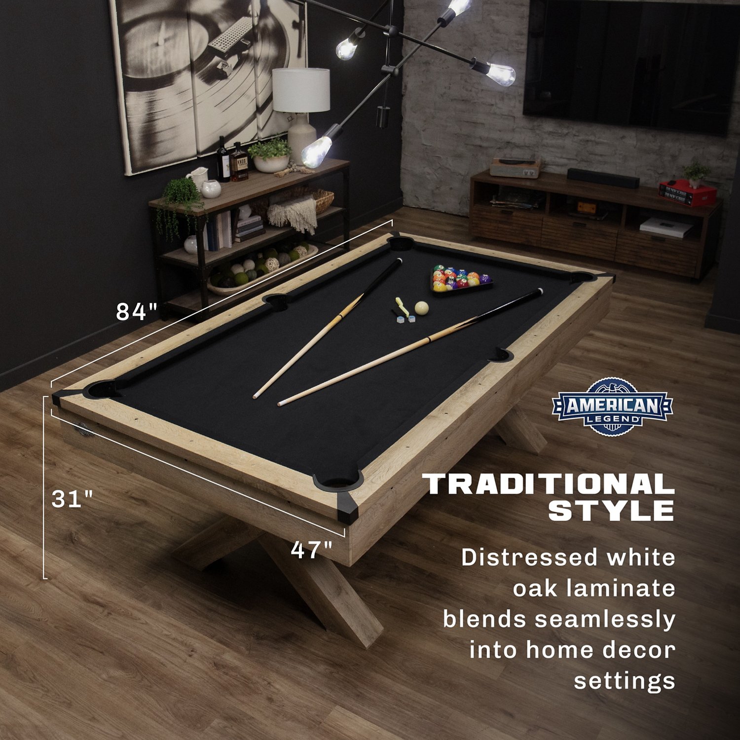 American Legend 84" Westbrook Collection Billiards Table                                                                         - view number 2