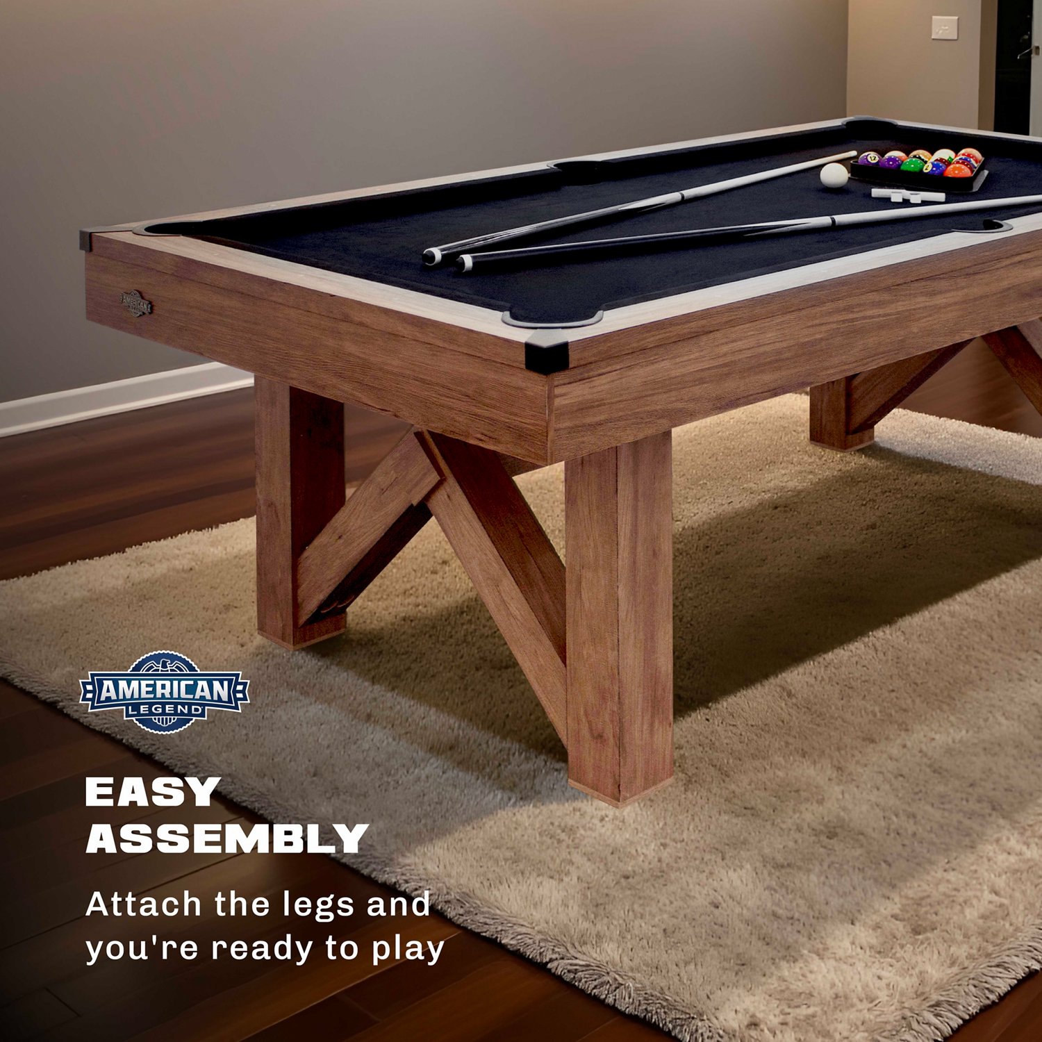 American Legend Windsor 84" W-Leg Billiard Table - view number 3