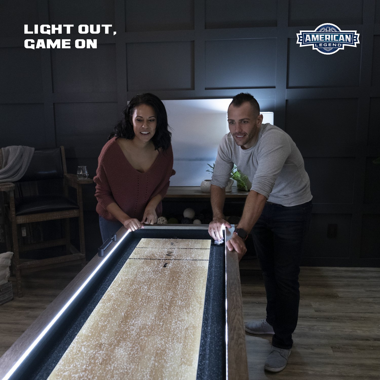 American Legend Brookdale 9’ LED Light Up Shuffleboard Table - view number 4