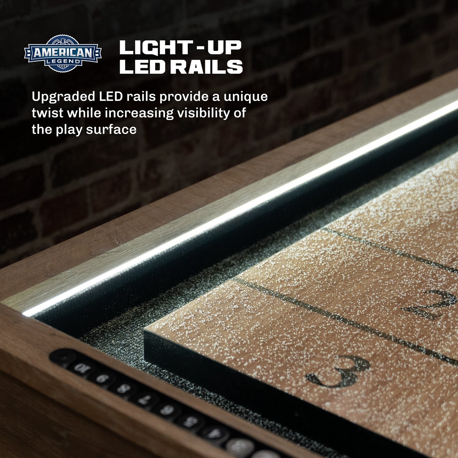 American Legend LED Shuffleboard Table with Buffet Top                                                                           - view number 3