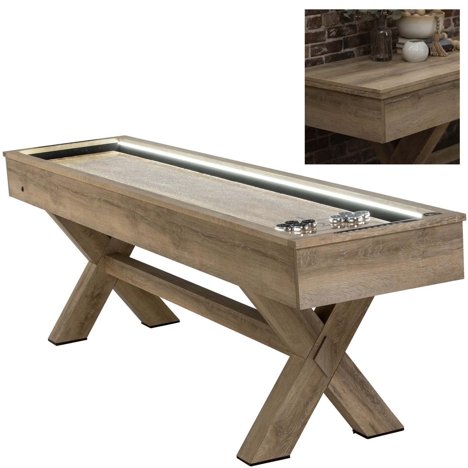 American Legend LED Shuffleboard Table with Buffet Top                                                                           - view number 1