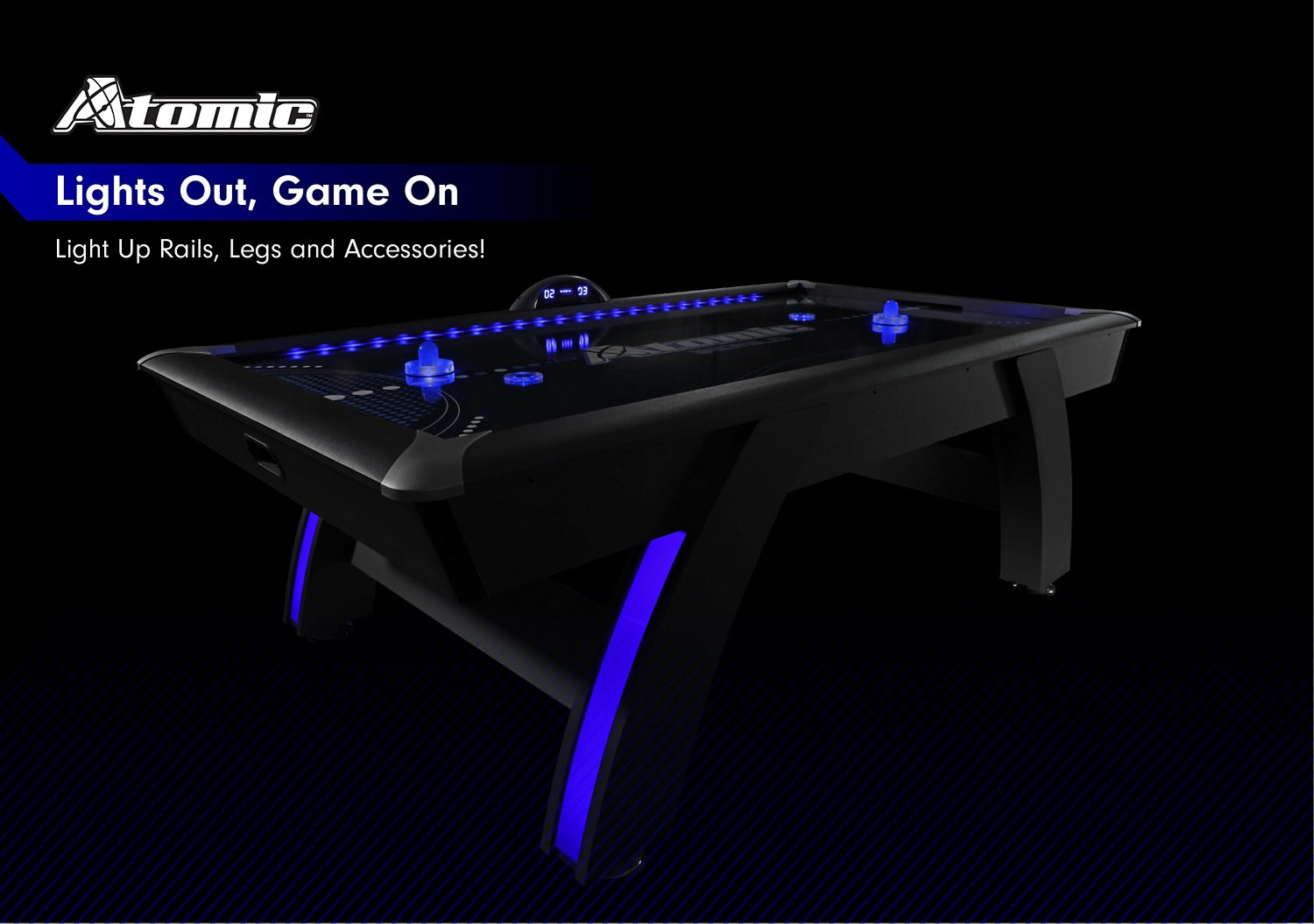 Atomic Indiglo 90" LED Air Hockey Table                                                                                          - view number 8