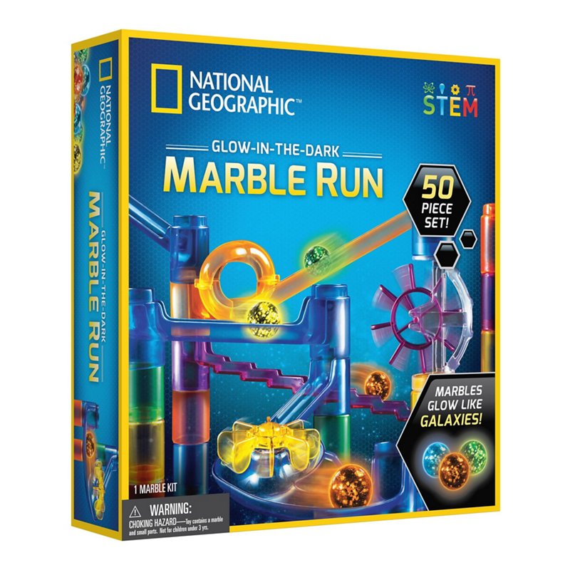 National Geographic 50 Piece Glow-in-the-Dark Marble Run Blue - Outdoor Games at Academy Sports