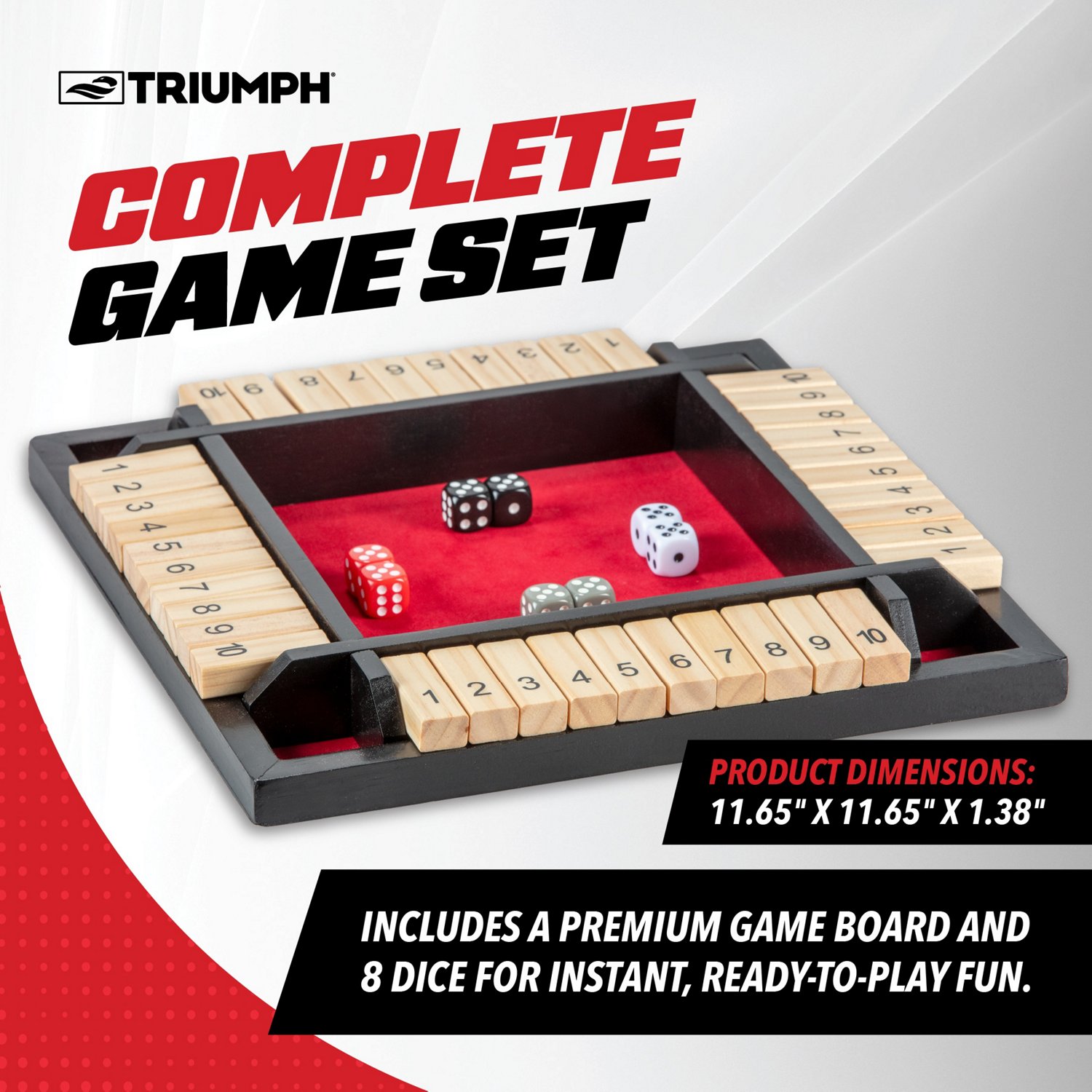 Triumph 4-Player Shut the Box Board Game