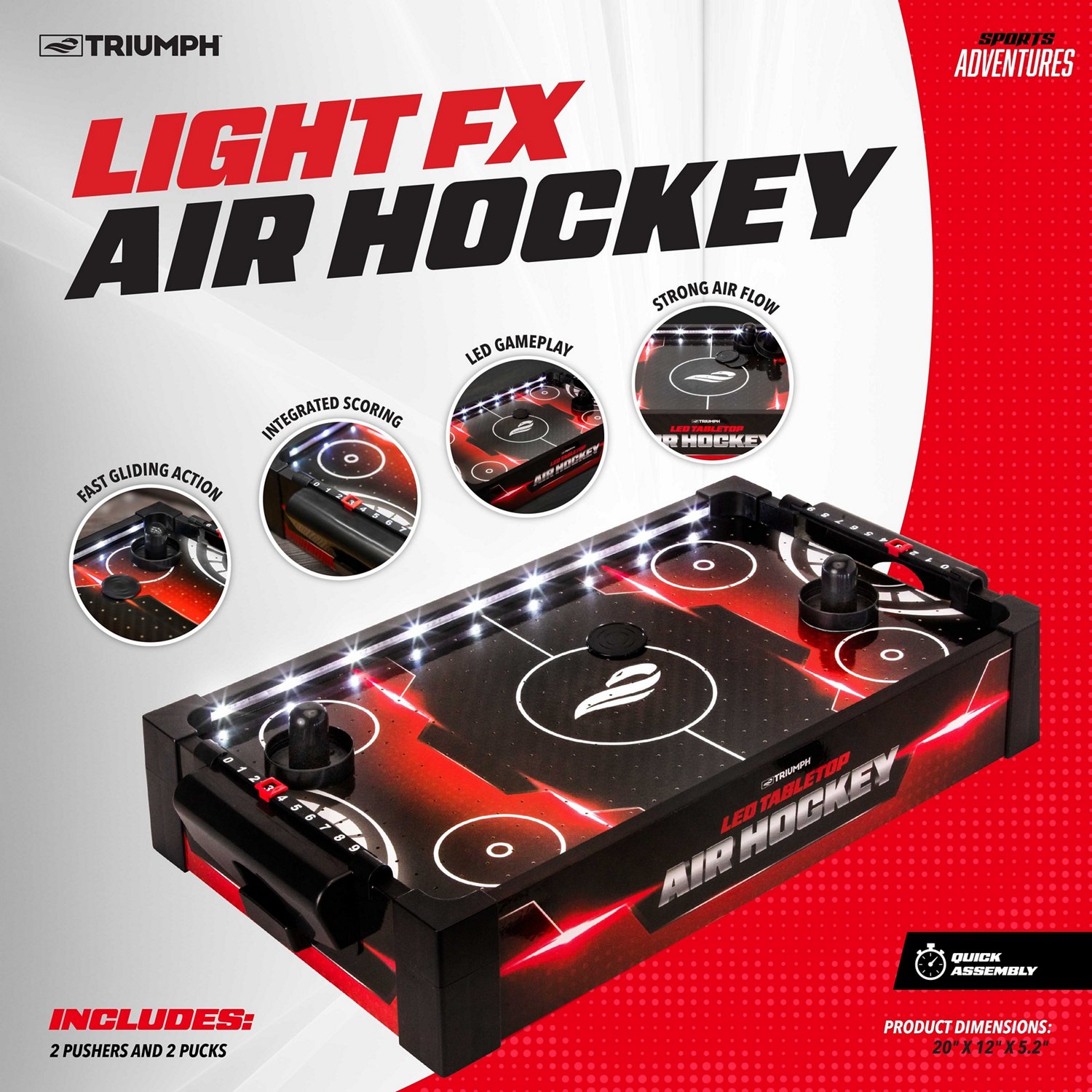 Triumph Sports Adventures LED Tabletop Air Hockey                                                                                - view number 2