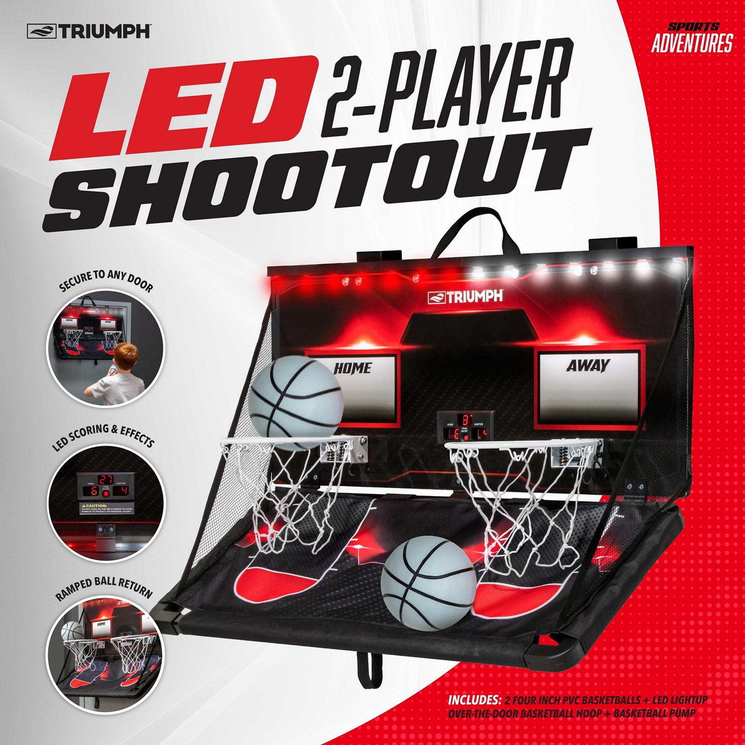 Triumph Sports Adventures Over the Door LED Basketball Shootout                                                                  - view number 2