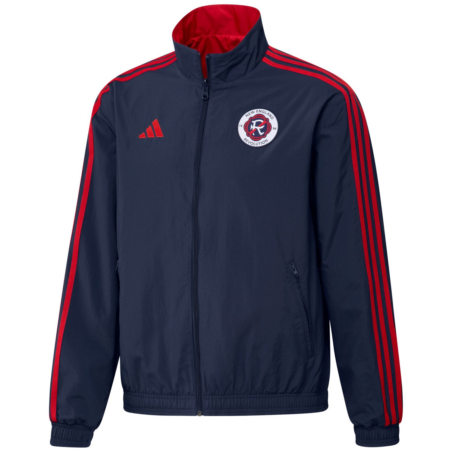 adidas /Red New England Revolution 2023 On-Field Anthem Full-Zip Reversible Team Jacket - view number 2