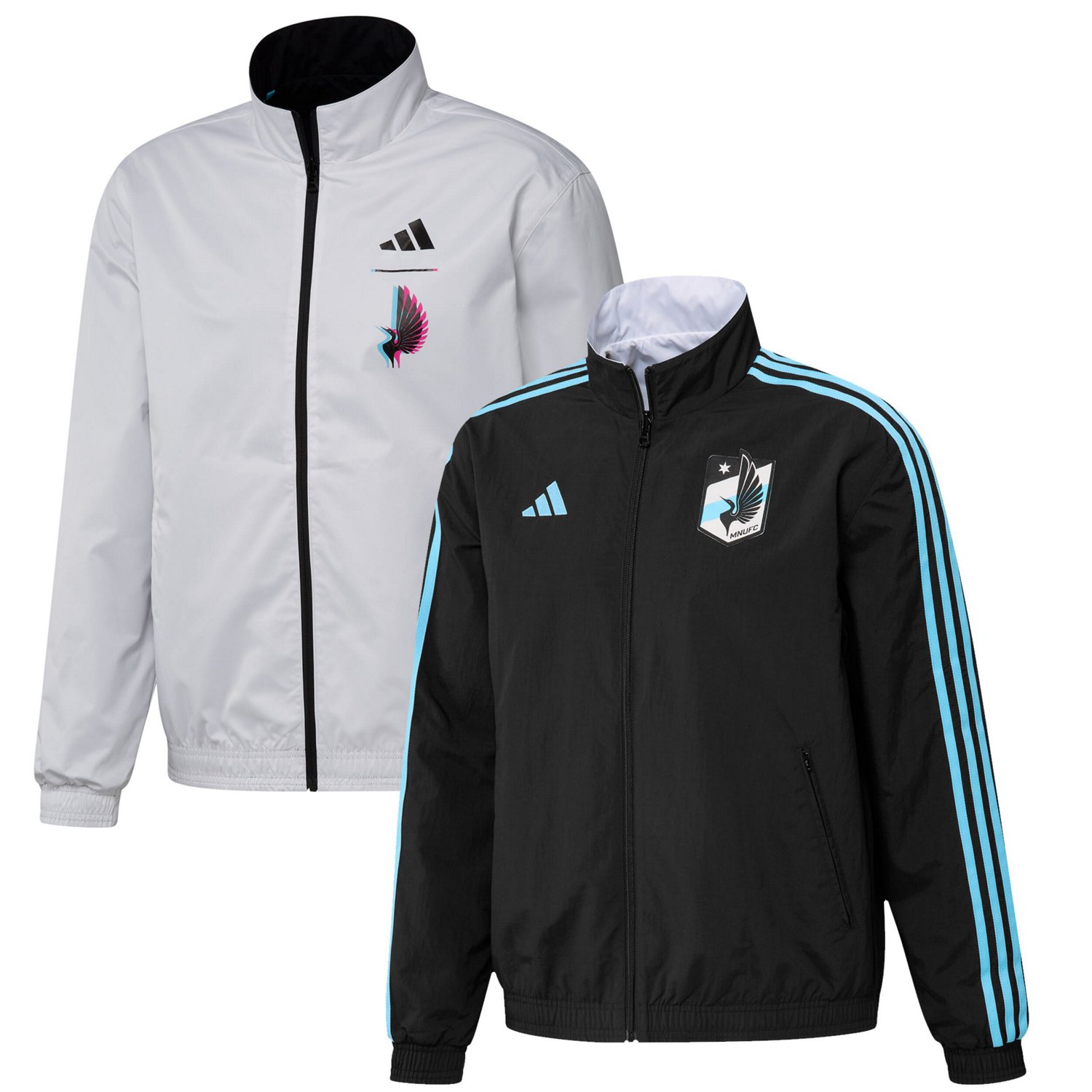 adidas /White Minnesota United FC 2023 On-Field Anthem Full-Zip Reversible Team Jacket