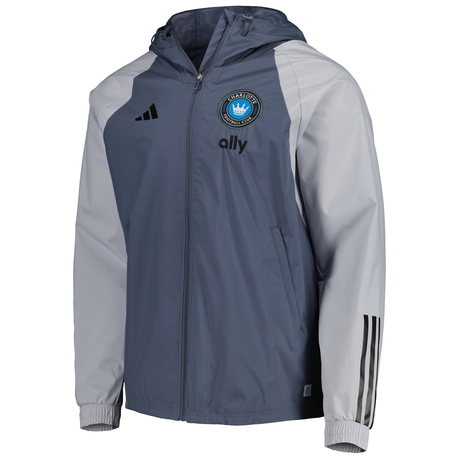 adidas Charlotte FC All-Weather Raglan Hoodie Full-Zip Jacket - view number 2