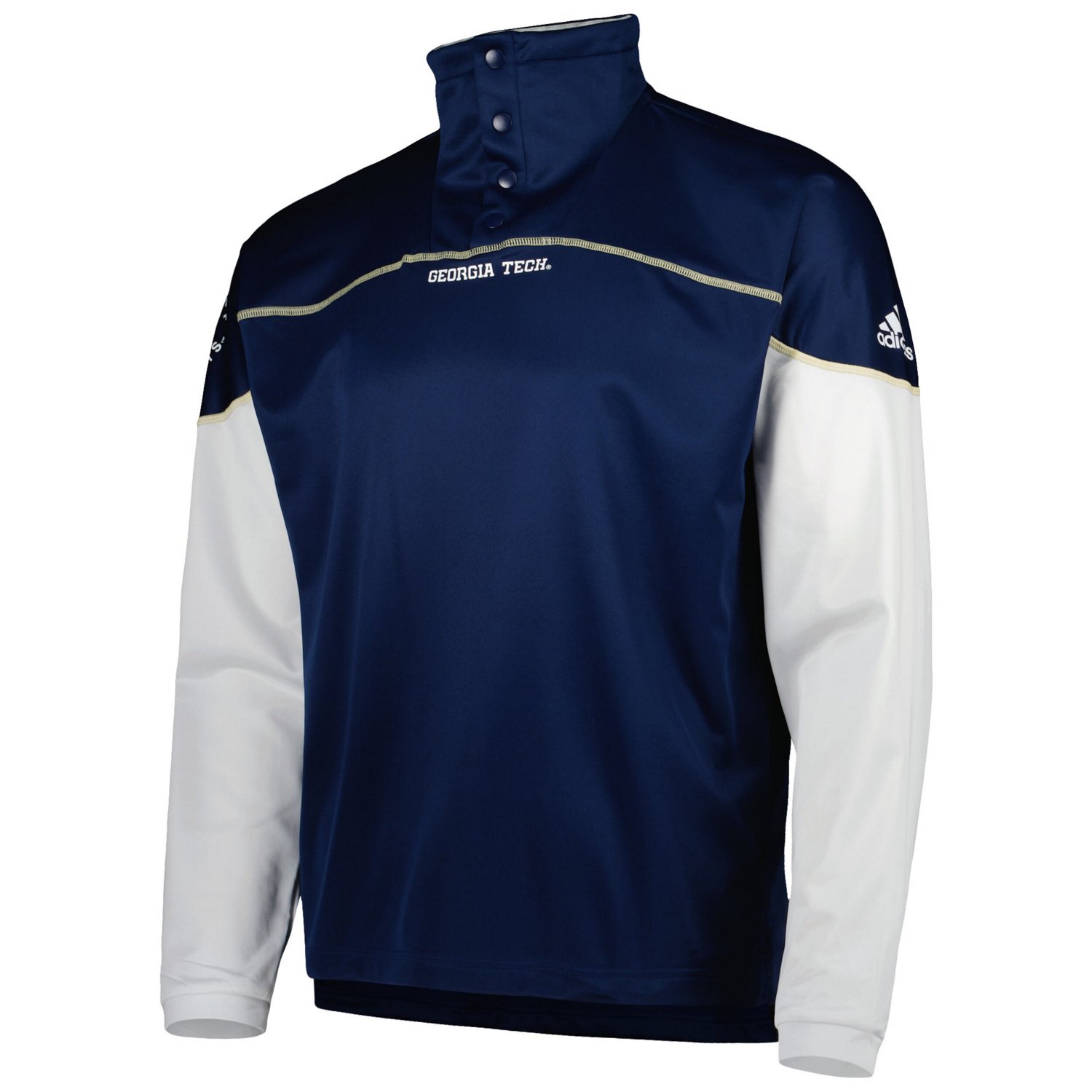 adidas Georgia Tech Yellow Jackets AEROREADY Knit Quarter-Snap Jacket - view number 2