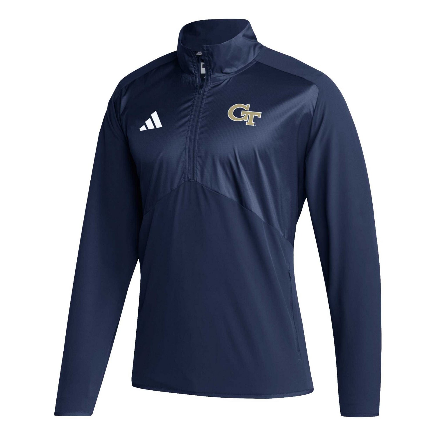 adidas Georgia Tech Yellow Jackets Sideline AEROREADY Raglan Sleeve Quarter-Zip Jacket - view number 2