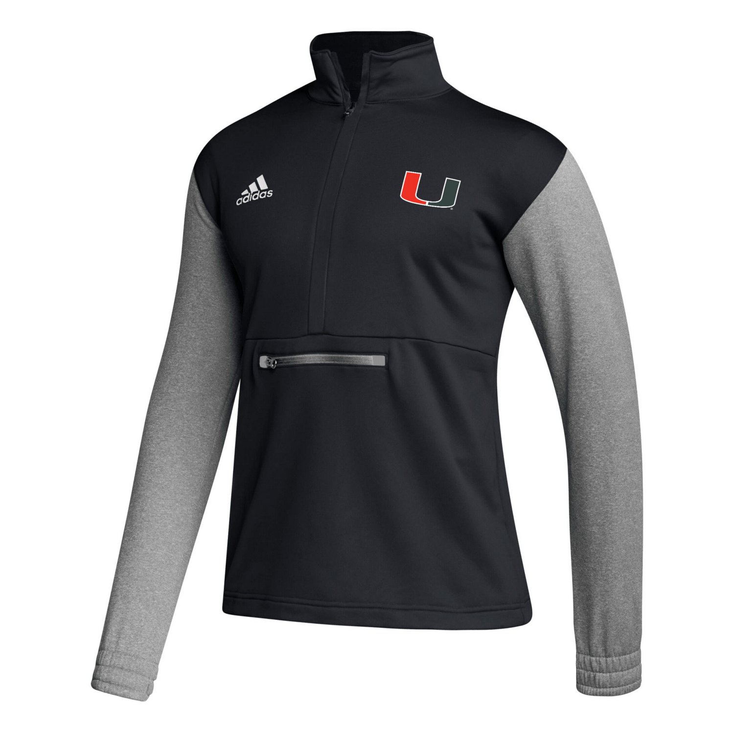 adidas Miami Hurricanes Sideline AEROREADY Half-Zip Top - view number 2