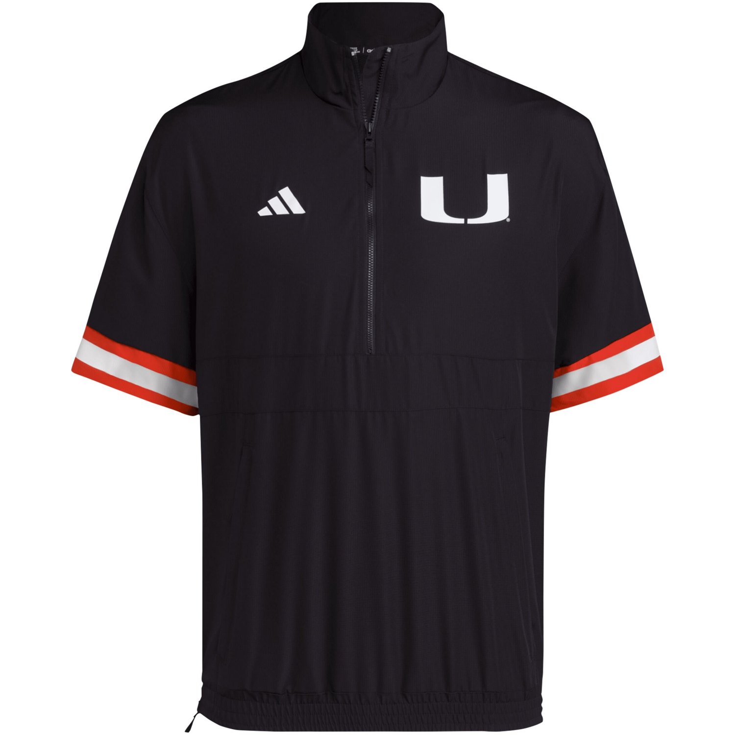 adidas Miami Hurricanes Strategy Short Sleeve Half-Zip Jacket - view number 2