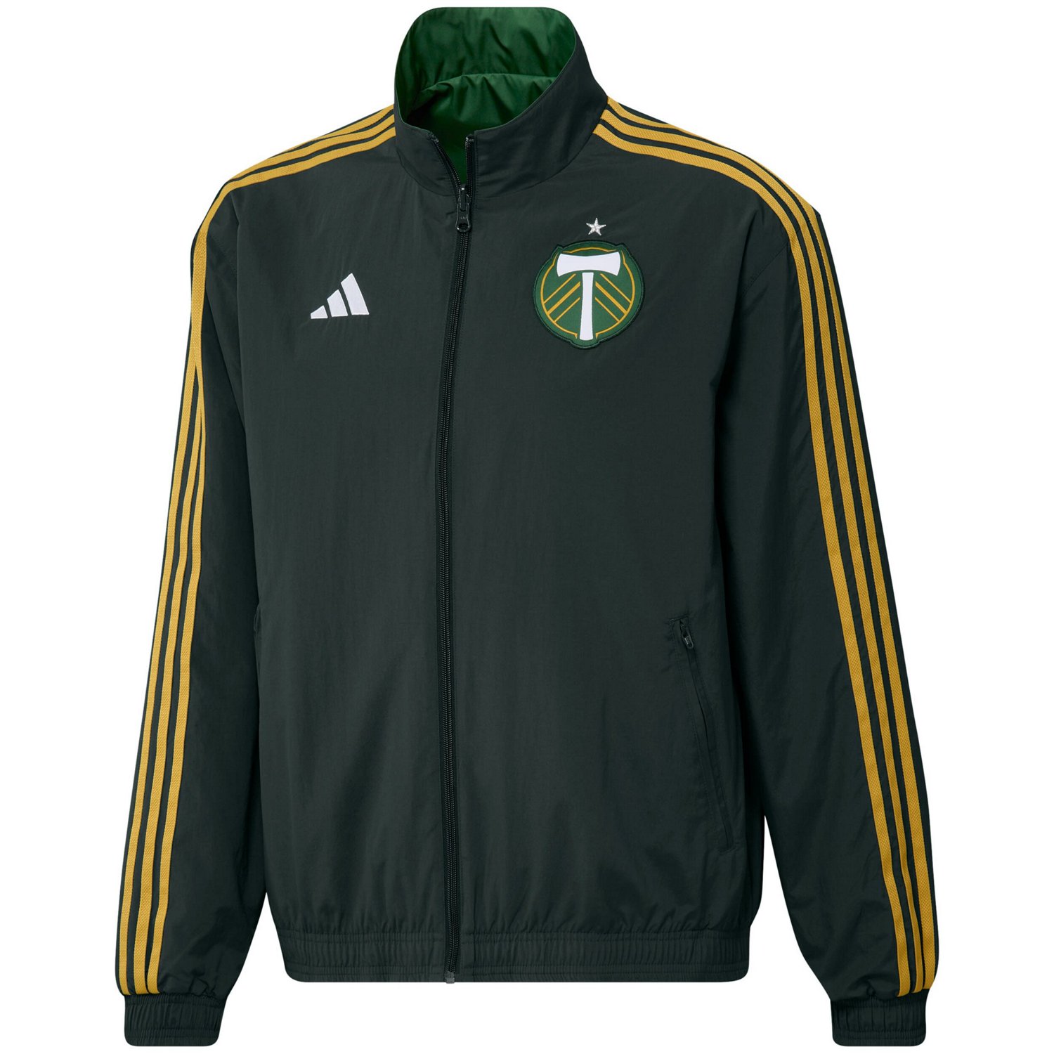 adidas Portland Timbers 2023 On-Field Anthem Full-Zip Reversible Team Jacket