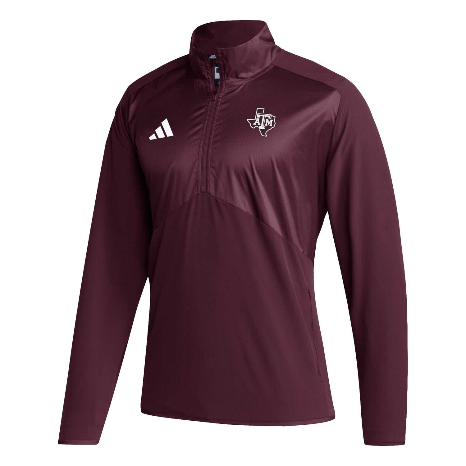 adidas Texas AM Aggies Sideline AEROREADY Raglan Sleeve Quarter-Zip Jacket                                                       - view number 2