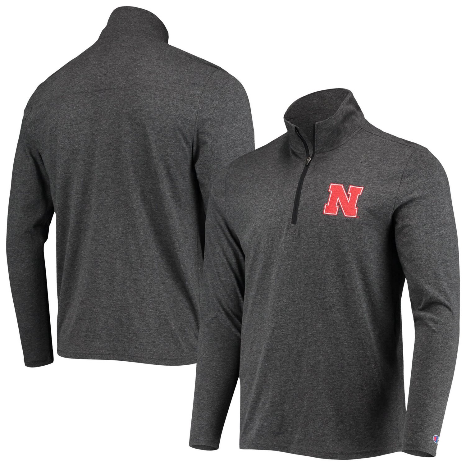 Champion Heathered Nebraska Huskers Field Day Team Quarter-Zip Jacket