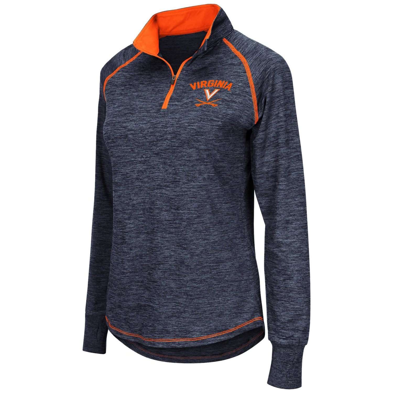 Colosseum Heather Virginia Cavaliers Bikram Lightweight Fitted Quarter-Zip Long Sleeve Top - view number 2