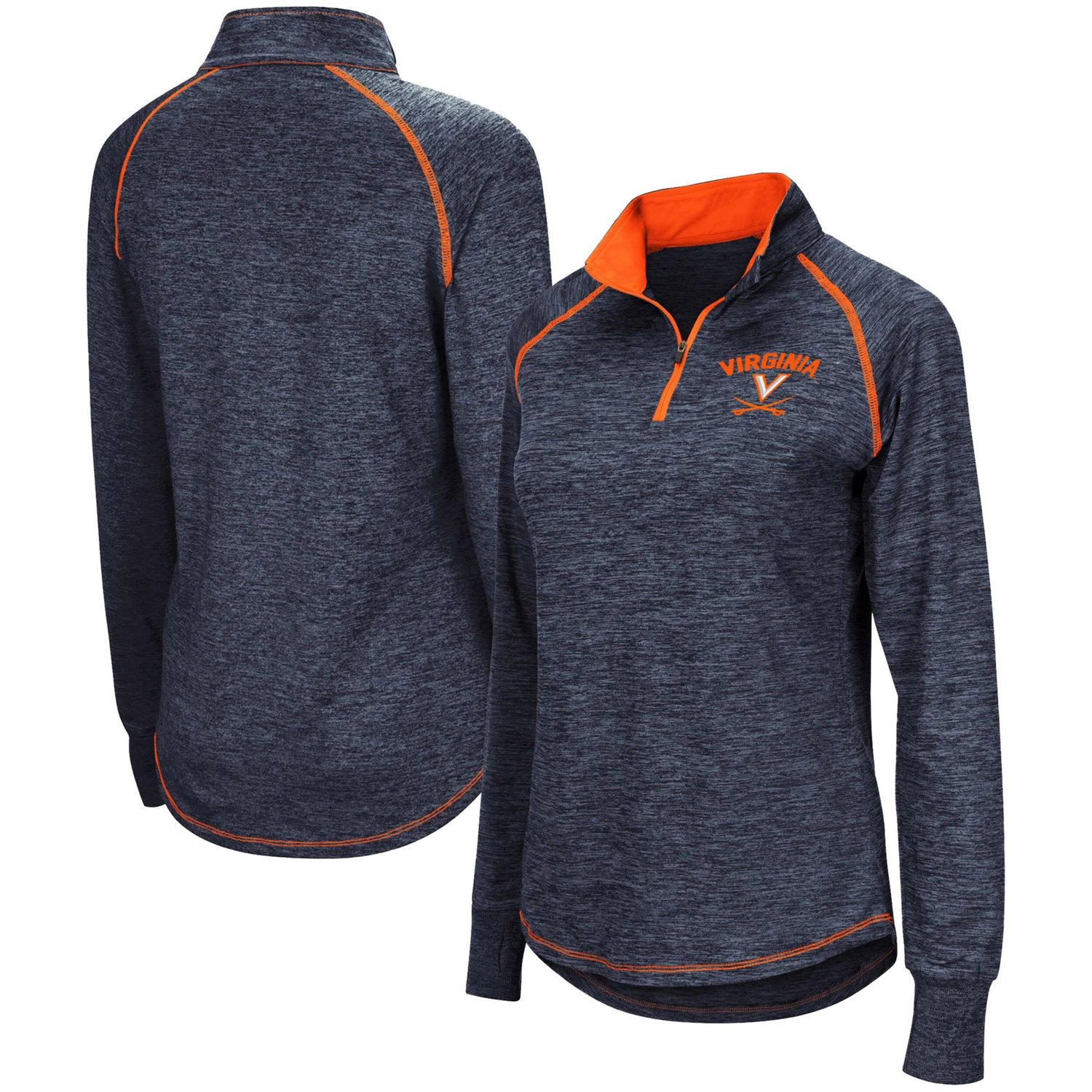 Colosseum Heather Virginia Cavaliers Bikram Lightweight Fitted Quarter-Zip Long Sleeve Top