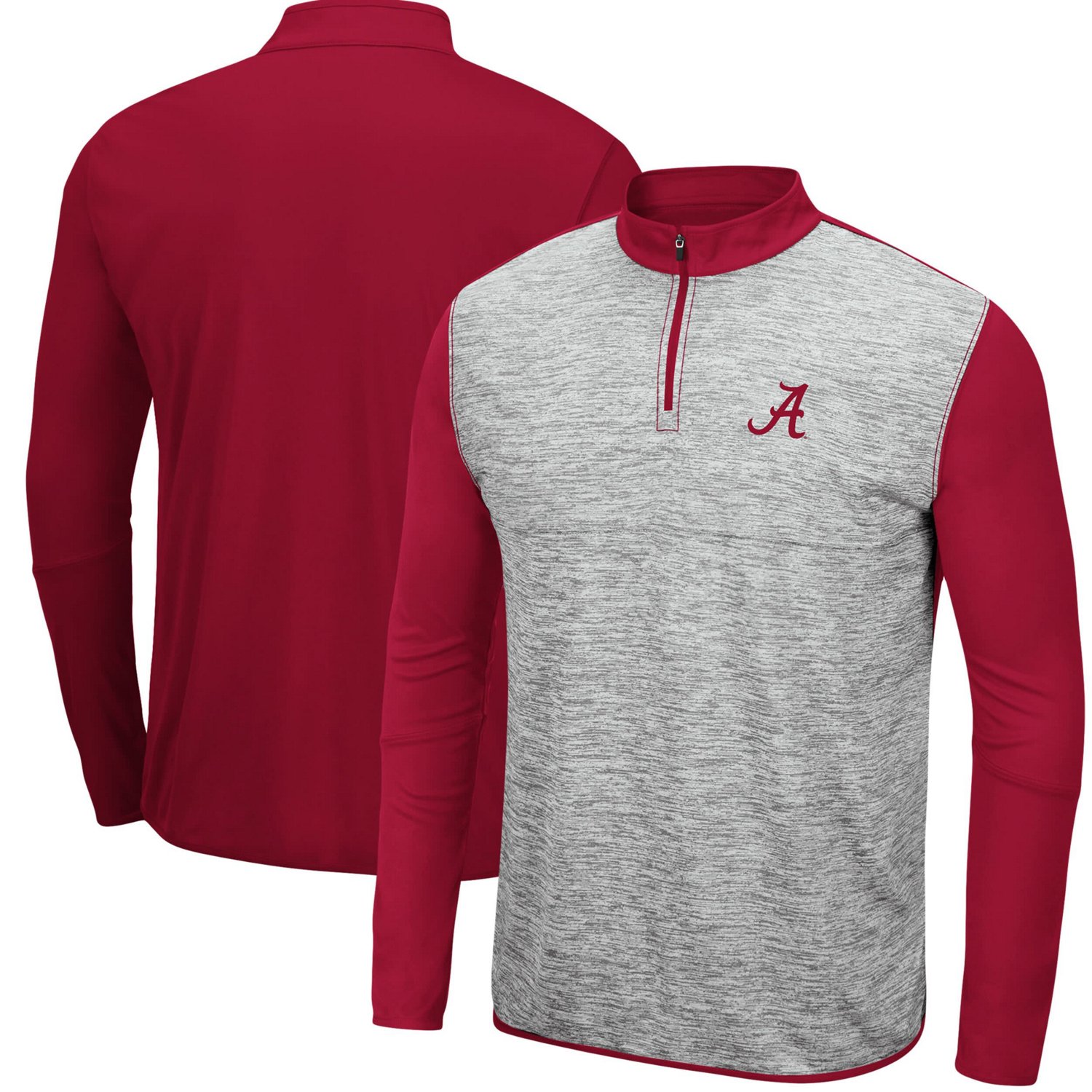 Colosseum Heathered Gray/Crimson Alabama Crimson Tide Prospect Quarter-Zip Jacket