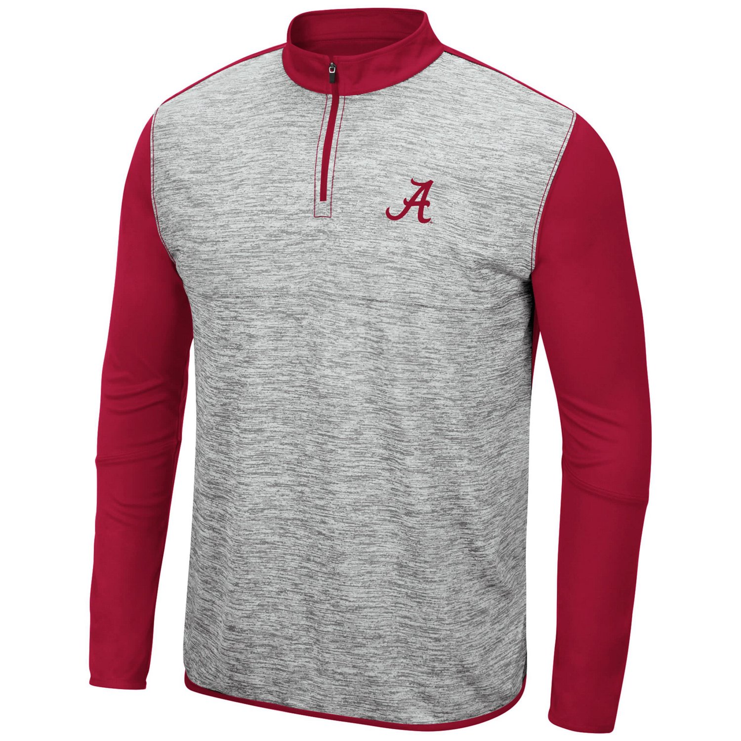Colosseum Heathered Gray/Crimson Alabama Crimson Tide Prospect Quarter-Zip Jacket - view number 2