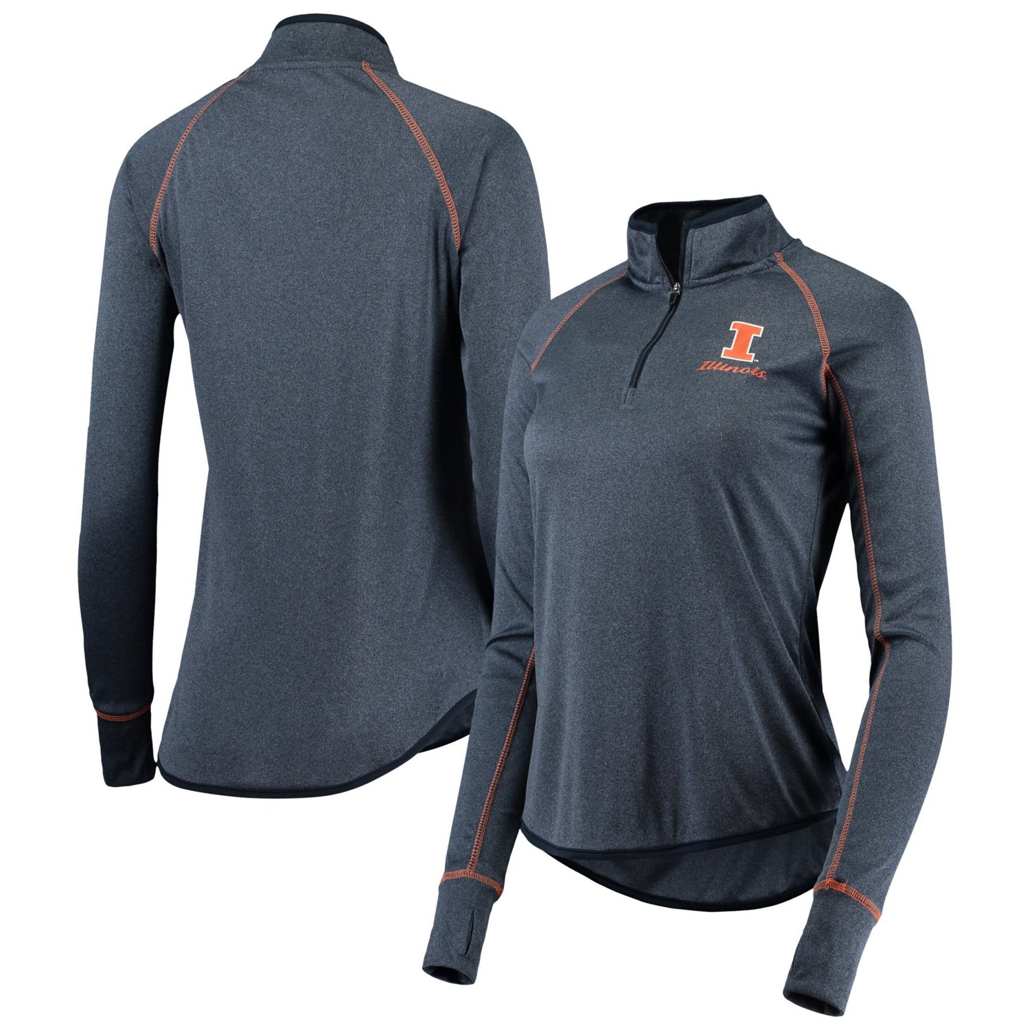 Colosseum Illinois Fighting Illini Stingray Raglan Quarter-Zip Top