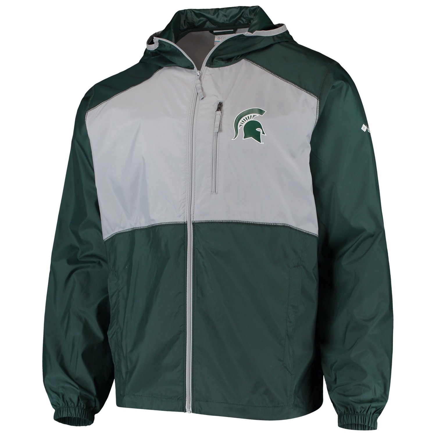 Columbia /Gray Michigan State Spartans Flash Forward Hoodie Full-Zip Lightweight Windbreaker - view number 2