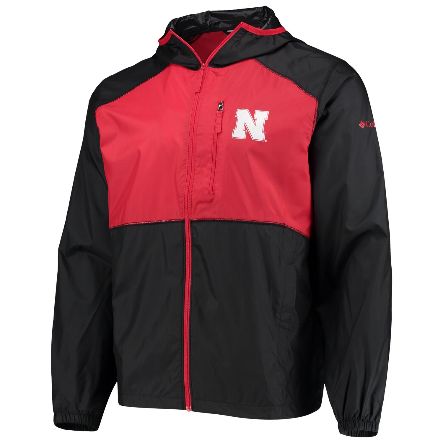 Columbia /Scarlet Nebraska Huskers Flash Forward Hoodie Full-Zip Lightweight Windbreaker - view number 2