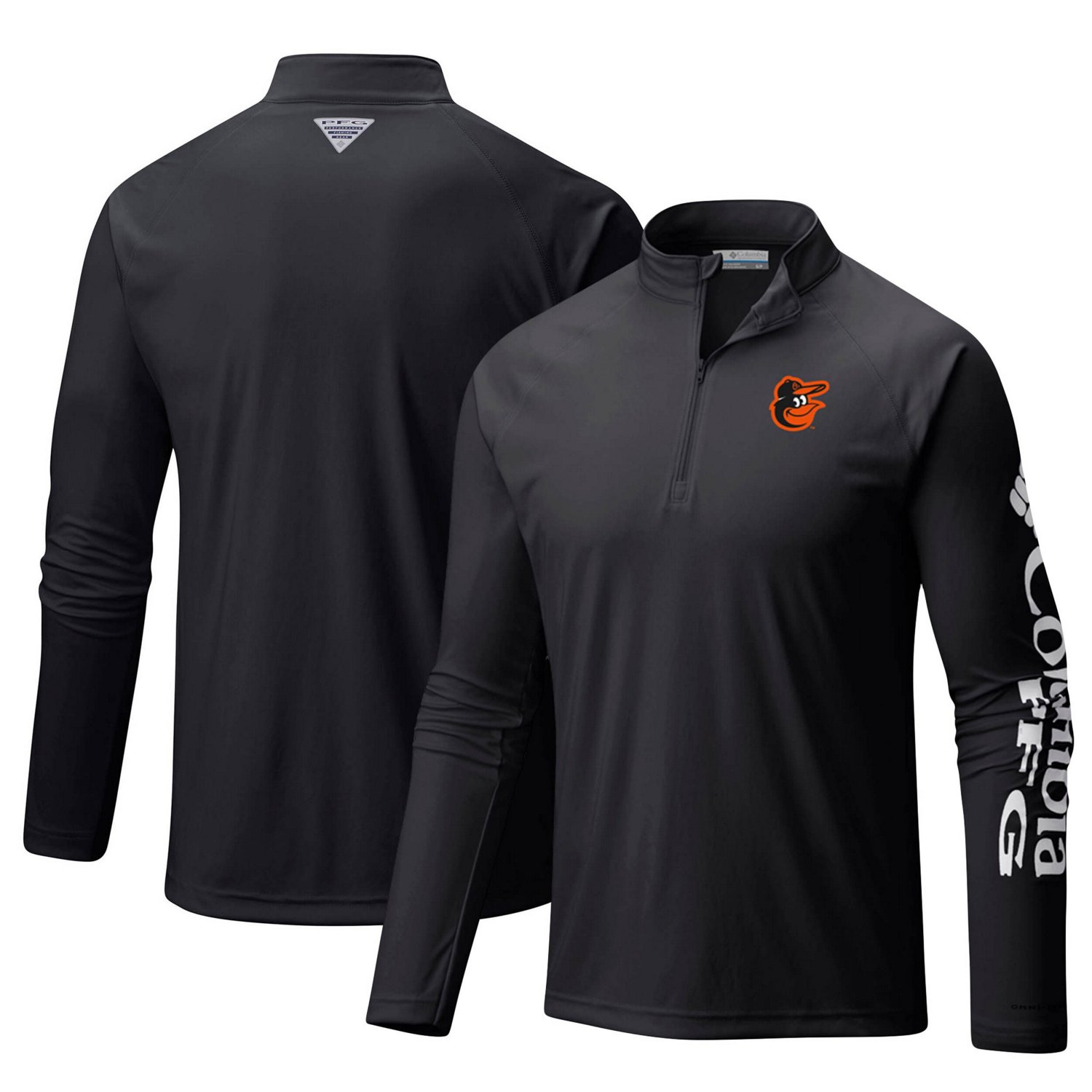 Columbia Baltimore Orioles Terminal Tackle Omni-Shade Raglan Quarter-Zip Pullover Top