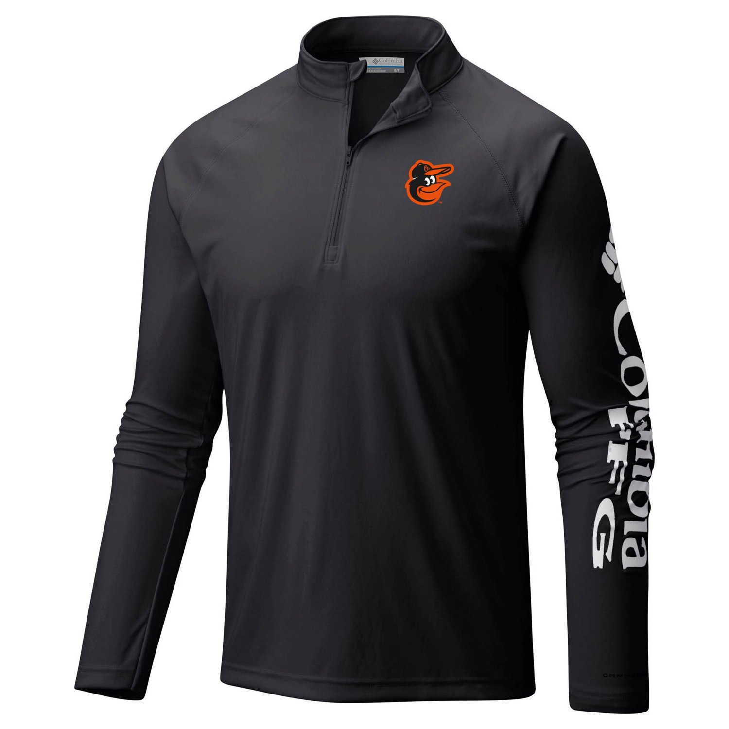 Columbia Baltimore Orioles Terminal Tackle Omni-Shade Raglan Quarter-Zip Pullover Top - view number 2