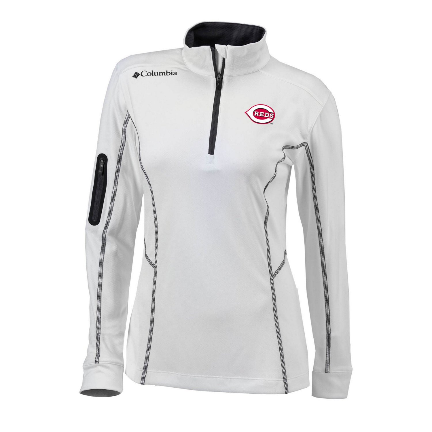 Columbia Cincinnati Reds Omni-Wick Shotgun Quarter-Zip Pullover Top - view number 2