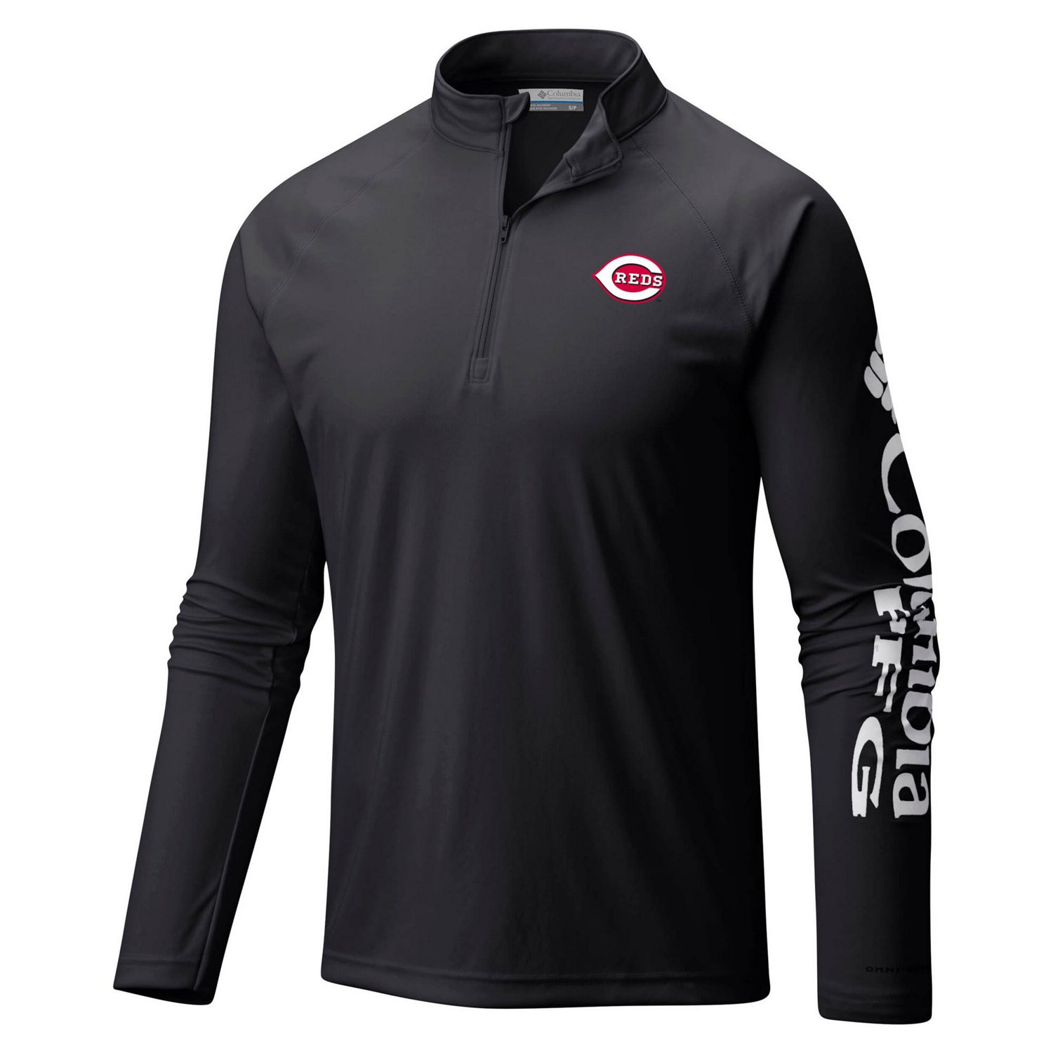 Columbia Cincinnati Reds Terminal Tackle Omni-Shade Raglan Quarter-Zip Pullover Top - view number 2