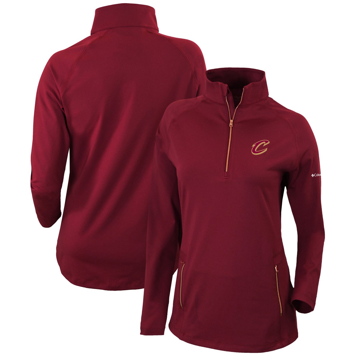 Columbia Cleveland Cavaliers Omni-Wick Outward Nine Quarter-Zip Pullover Top