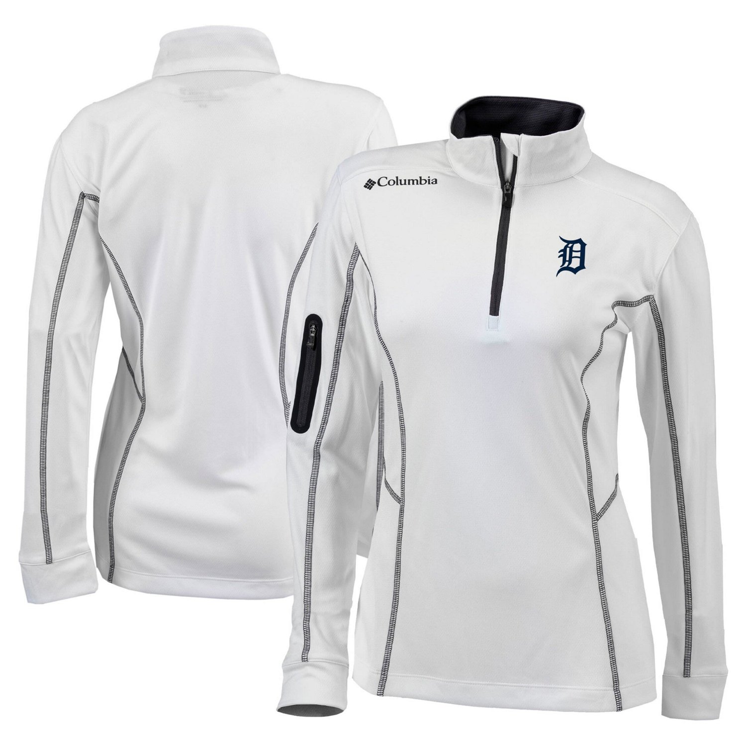 Columbia Detroit Tigers Omni-Wick Shotgun Quarter-Zip Pullover Top