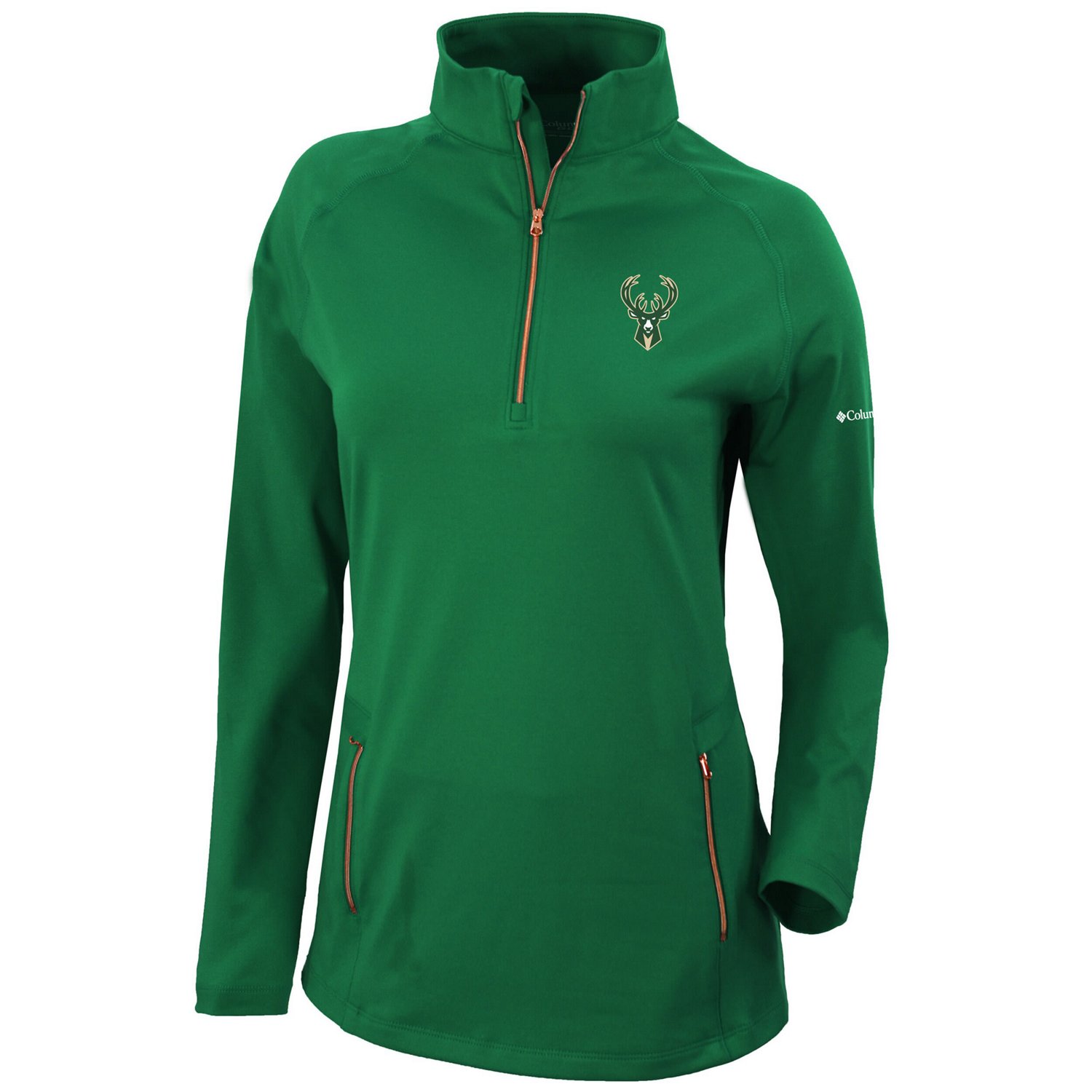 Columbia Forest Milwaukee Bucks Omni-Wick Outward Nine Quarter-Zip Pullover Top - view number 2