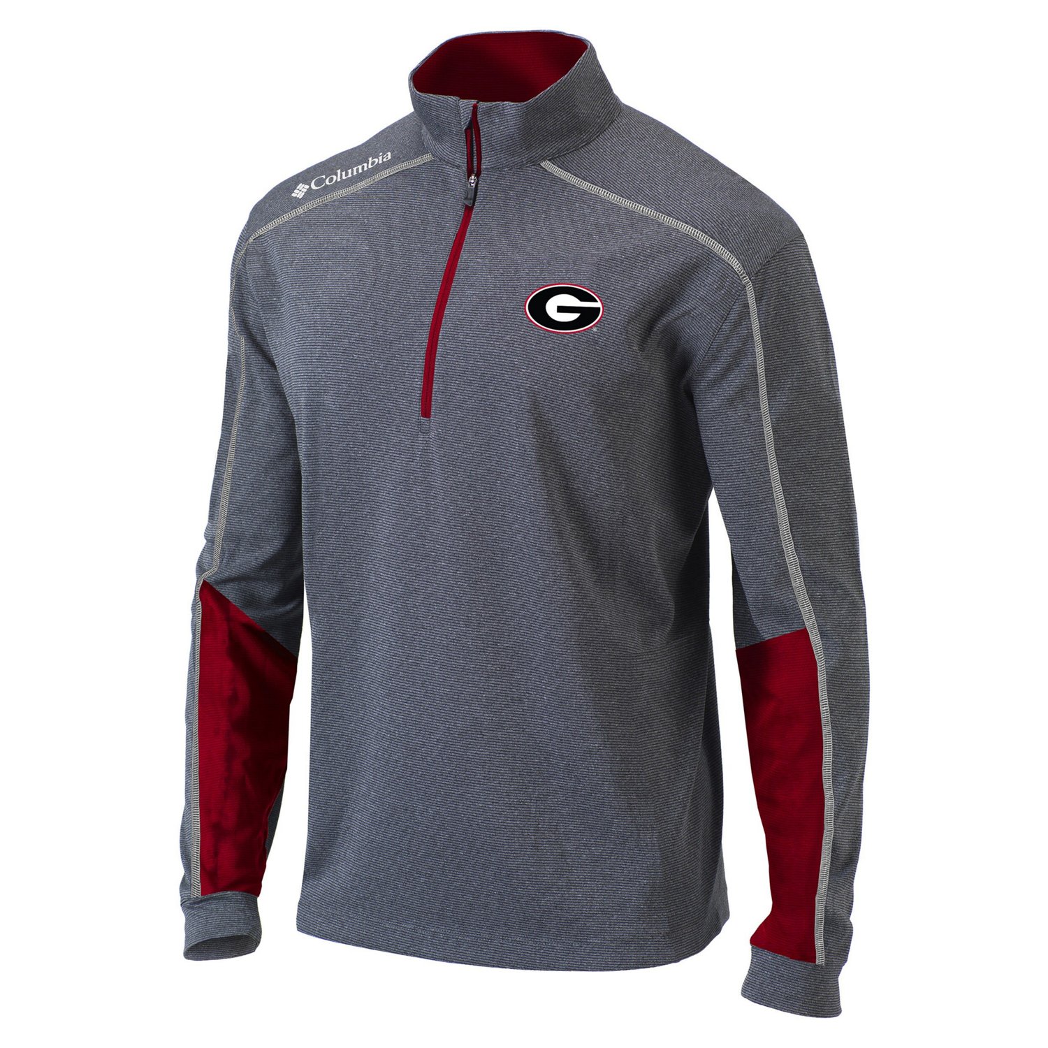 Columbia Gray/ Georgia Bulldogs Omni-Wick Shotgun 20 Quarter-Zip Pullover Top - view number 2