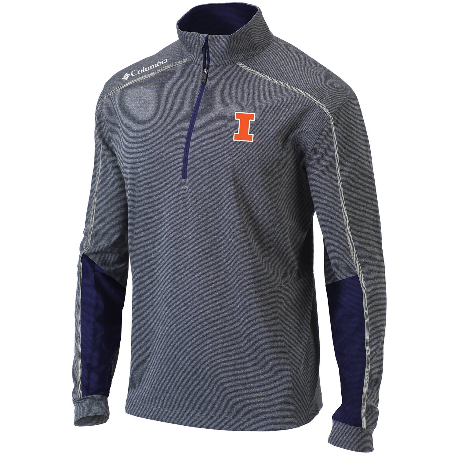 Columbia Gray/ Illinois Fighting Illini Omni-Wick Shotgun 20 Quarter-Zip Pullover Top - view number 2