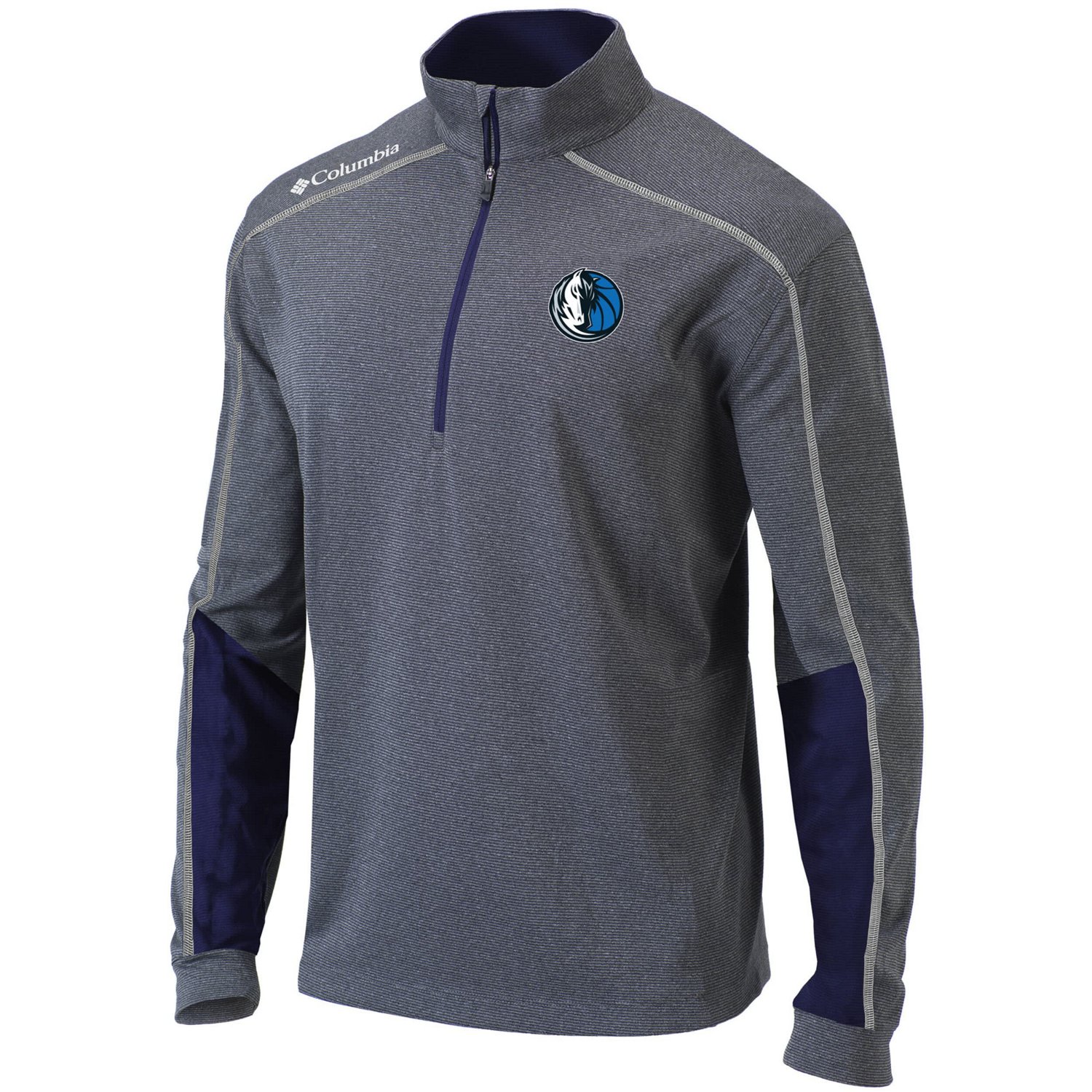 Columbia Heathered Gray/ Dallas Mavericks Omni-Wick Shotgun 20 Quarter-Zip Pullover Top
