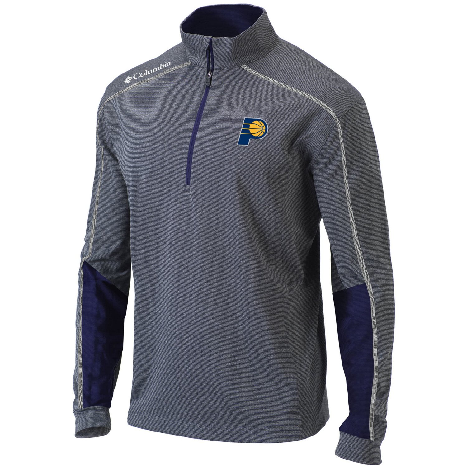 Columbia Heathered Gray/ Indiana Pacers Omni-Wick Shotgun 20 Quarter-Zip Pullover Top