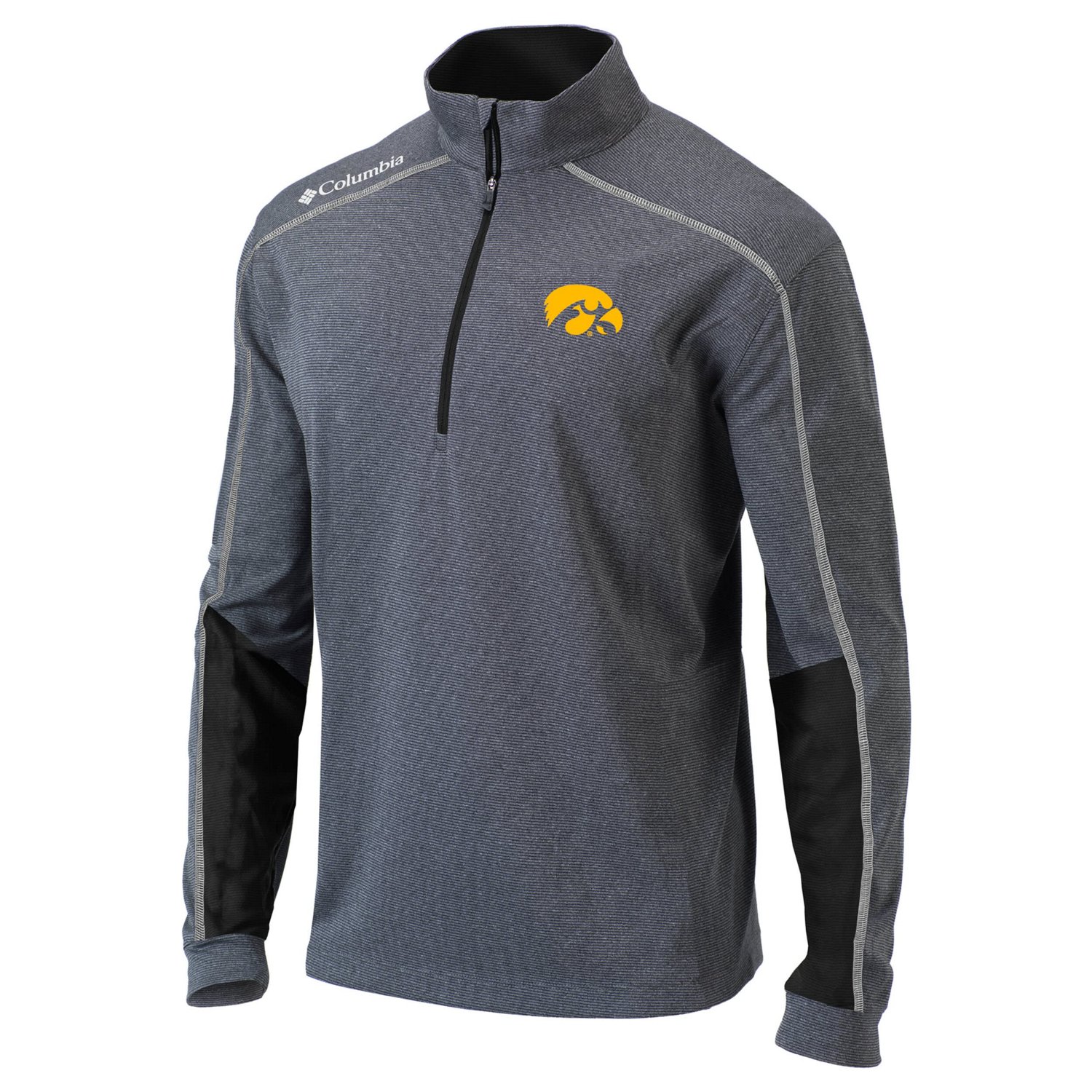 Columbia Heathered Gray/ Iowa Hawkeyes Omni-Wick Shotgun 20 Quarter-Zip Pullover Top                                             - view number 2