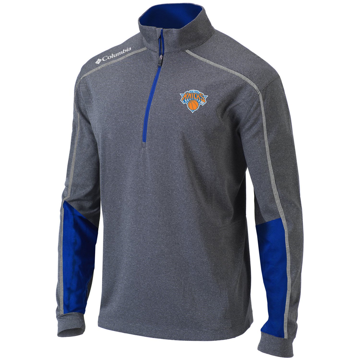 Columbia Heathered Gray/ New York Knicks Omni-Wick Shotgun 20 Quarter-Zip Pullover Top - view number 2