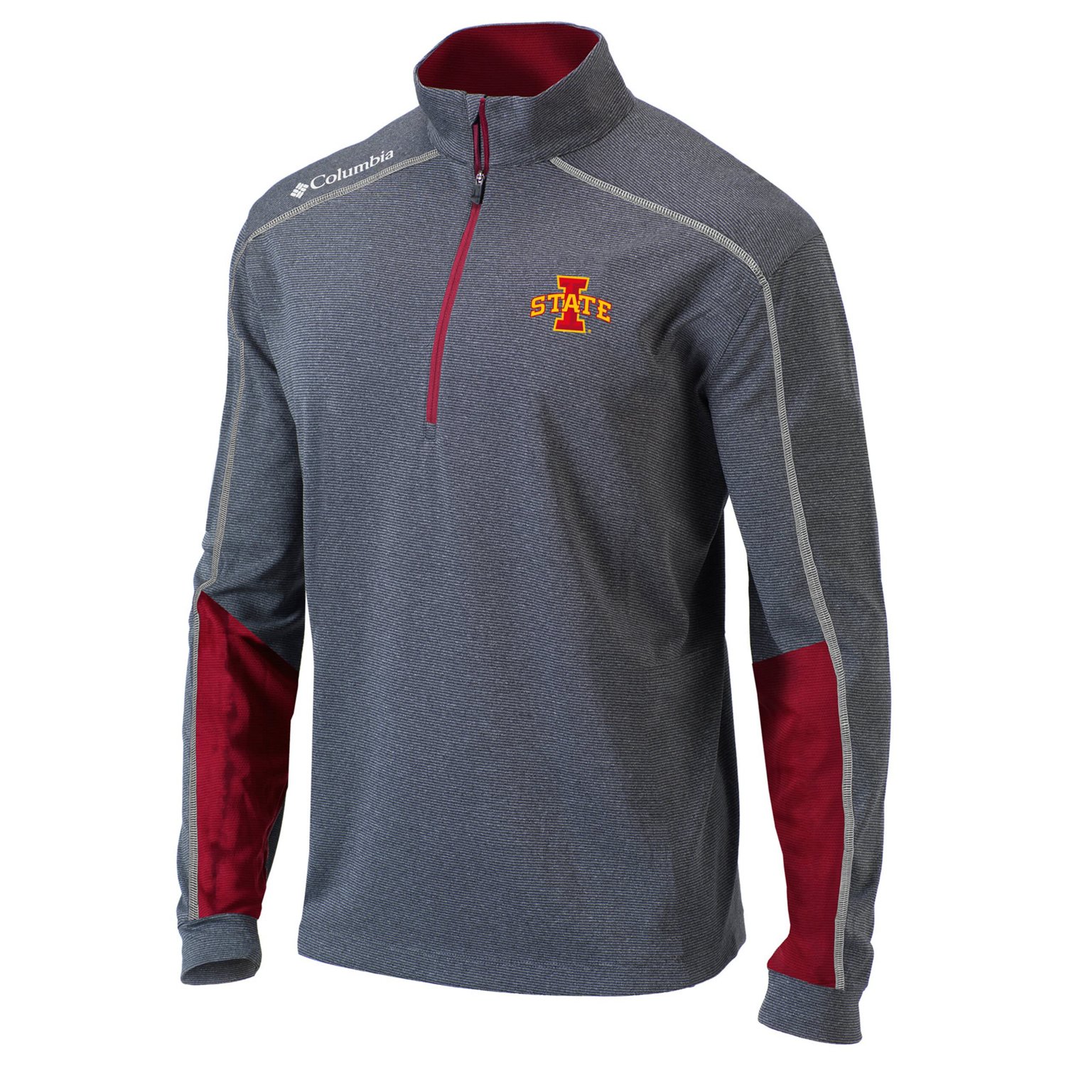 Columbia Heathered Gray/Cardinal Iowa State Cyclones Omni-Wick Shotgun 20 Quarter-Zip Pullover Top                               - view number 2
