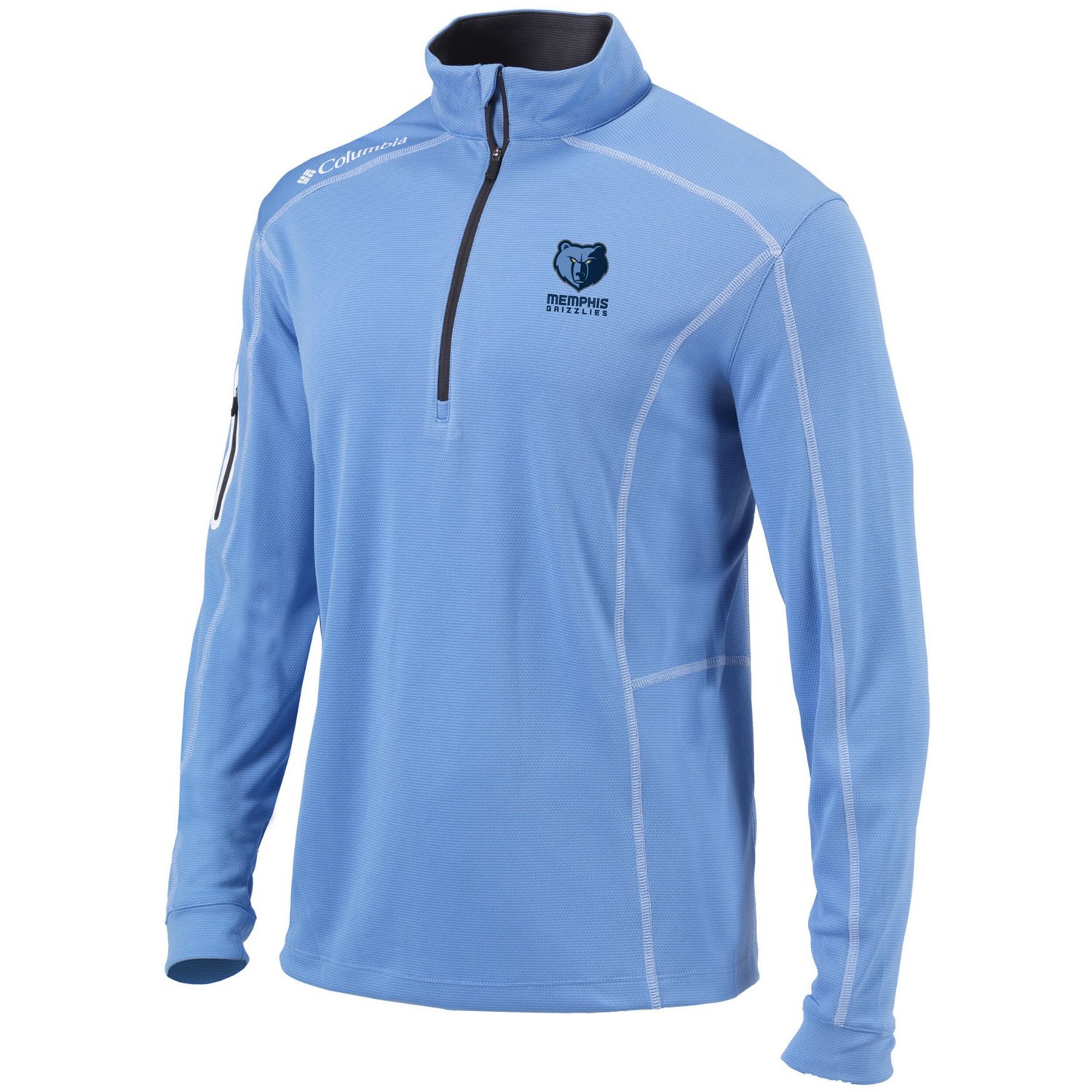 Columbia Light Memphis Grizzlies Shotgun Omni-Wick Quarter-Zip Pullover Jacket - view number 2