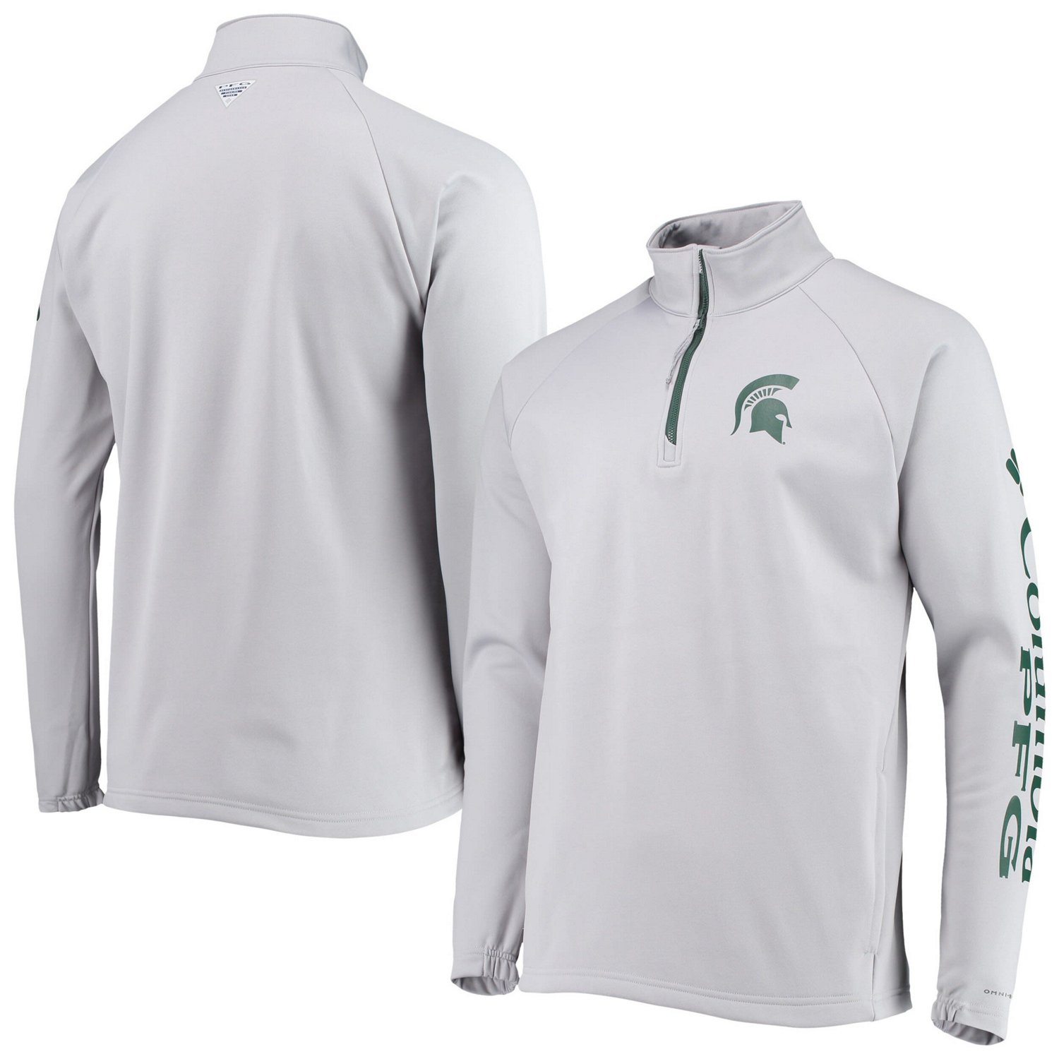 Columbia Michigan State Spartans Terminal Tackle Fleece Raglan Omni-Shade Quarter-Zip Jacket - view number 1
