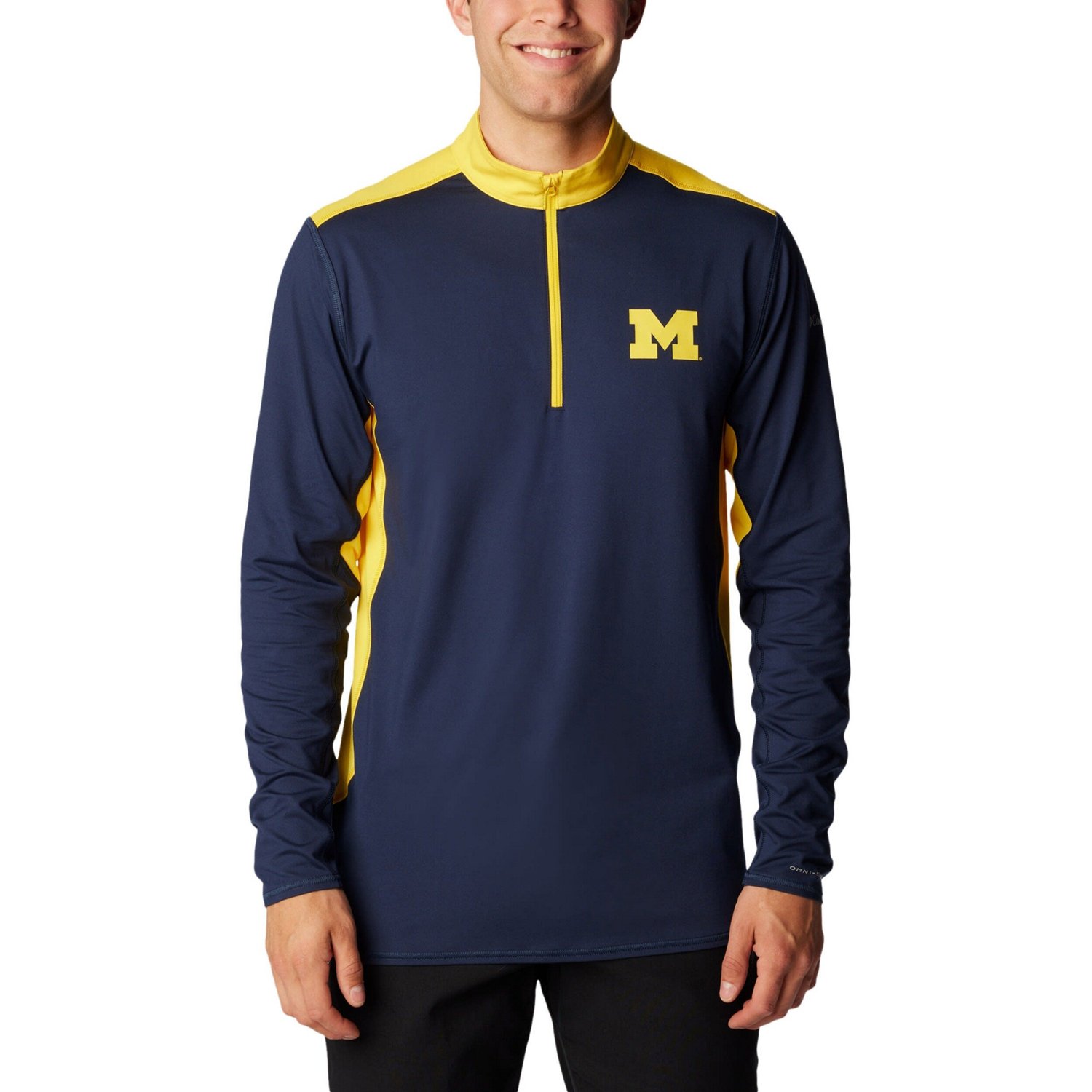 Columbia Michigan Wolverines Tech Trail Omni-Shade Quarter-Zip Top