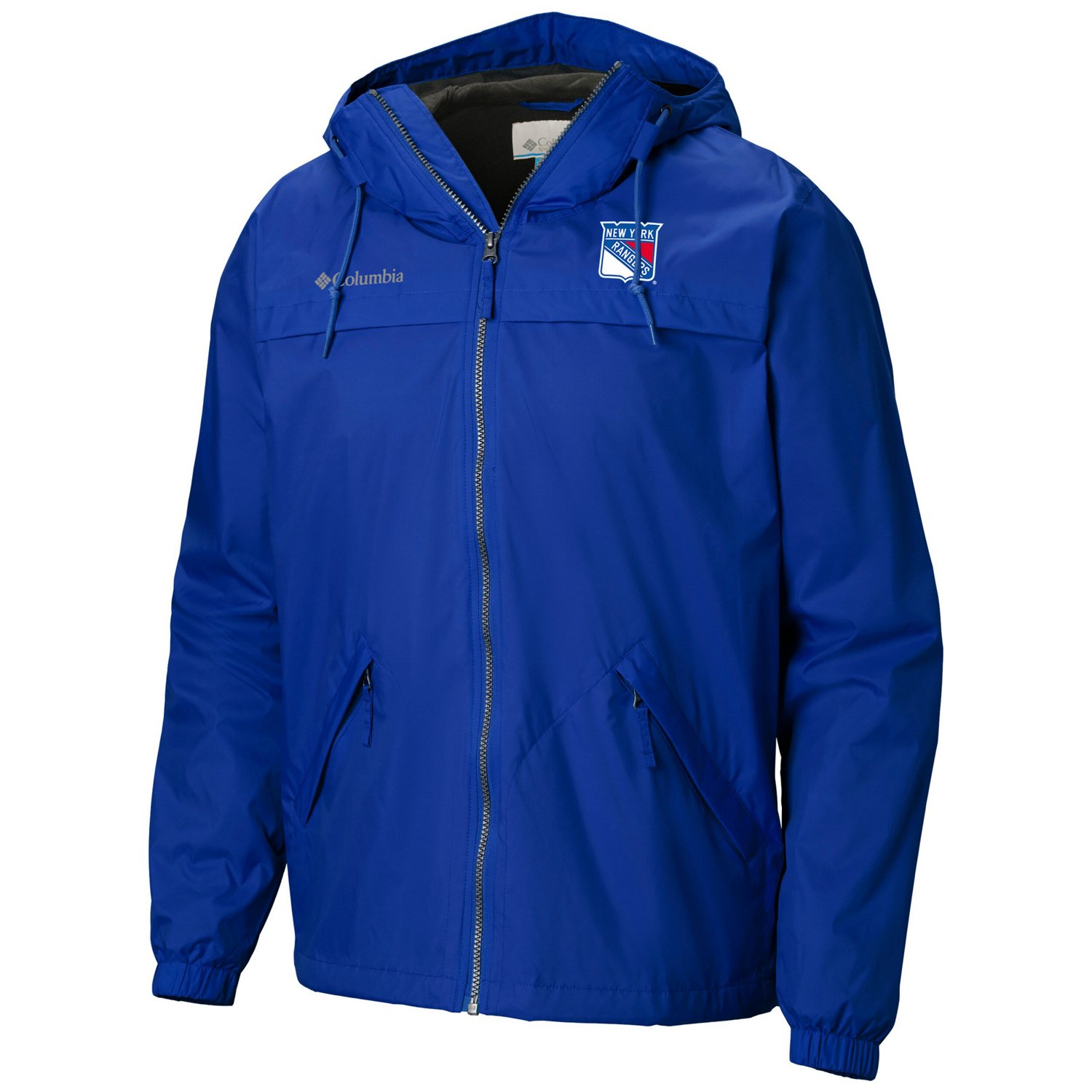 Men s Columbia Blue New York Rangers Oroville Creek Lightweight Full Zip Windbreaker Jacket Size Medium